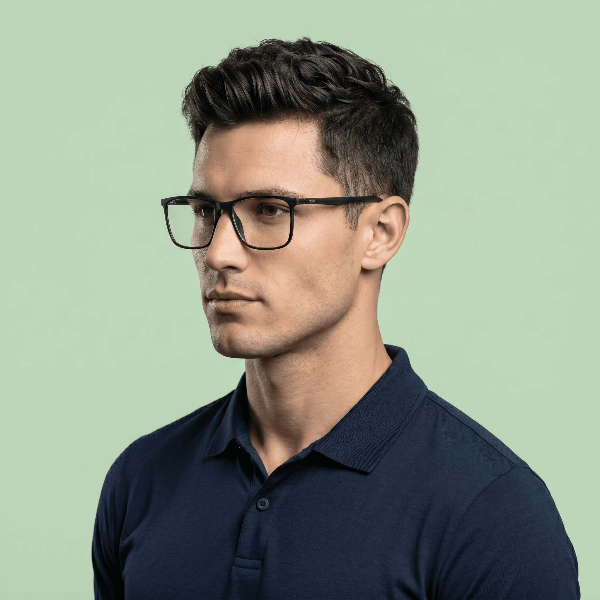 Black Square Frames for Men Clipon