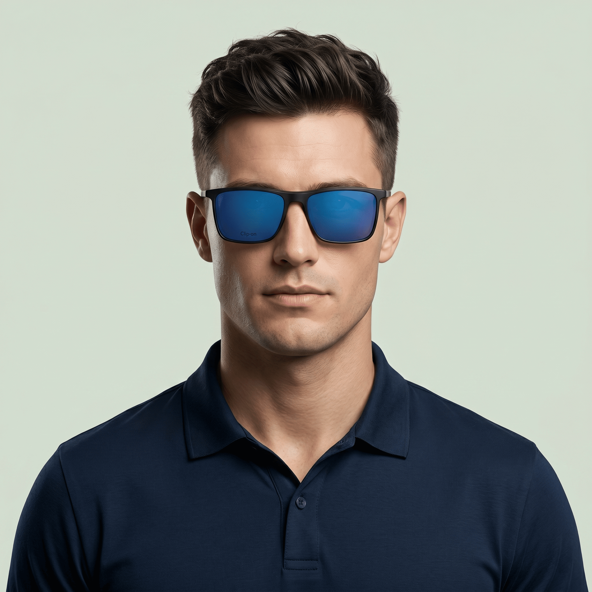 Black Square Frames for Men Clipon