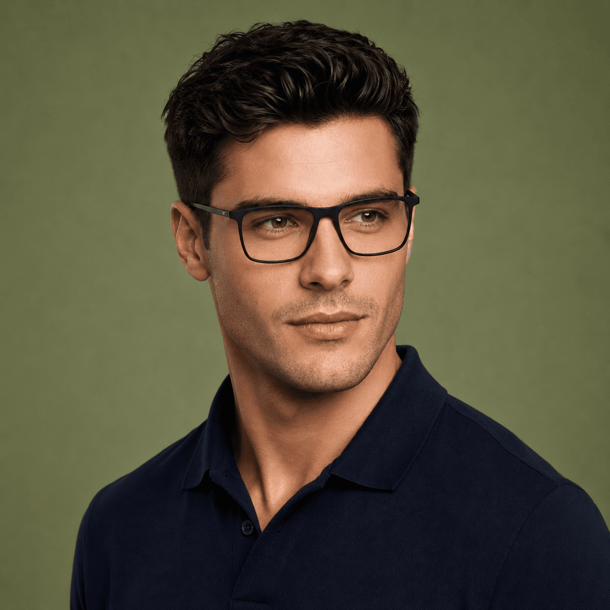 Black Rectangle Frames for Men Clipon