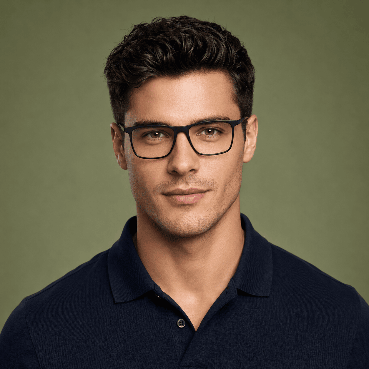 Black Rectangle Frames for Men Clipon