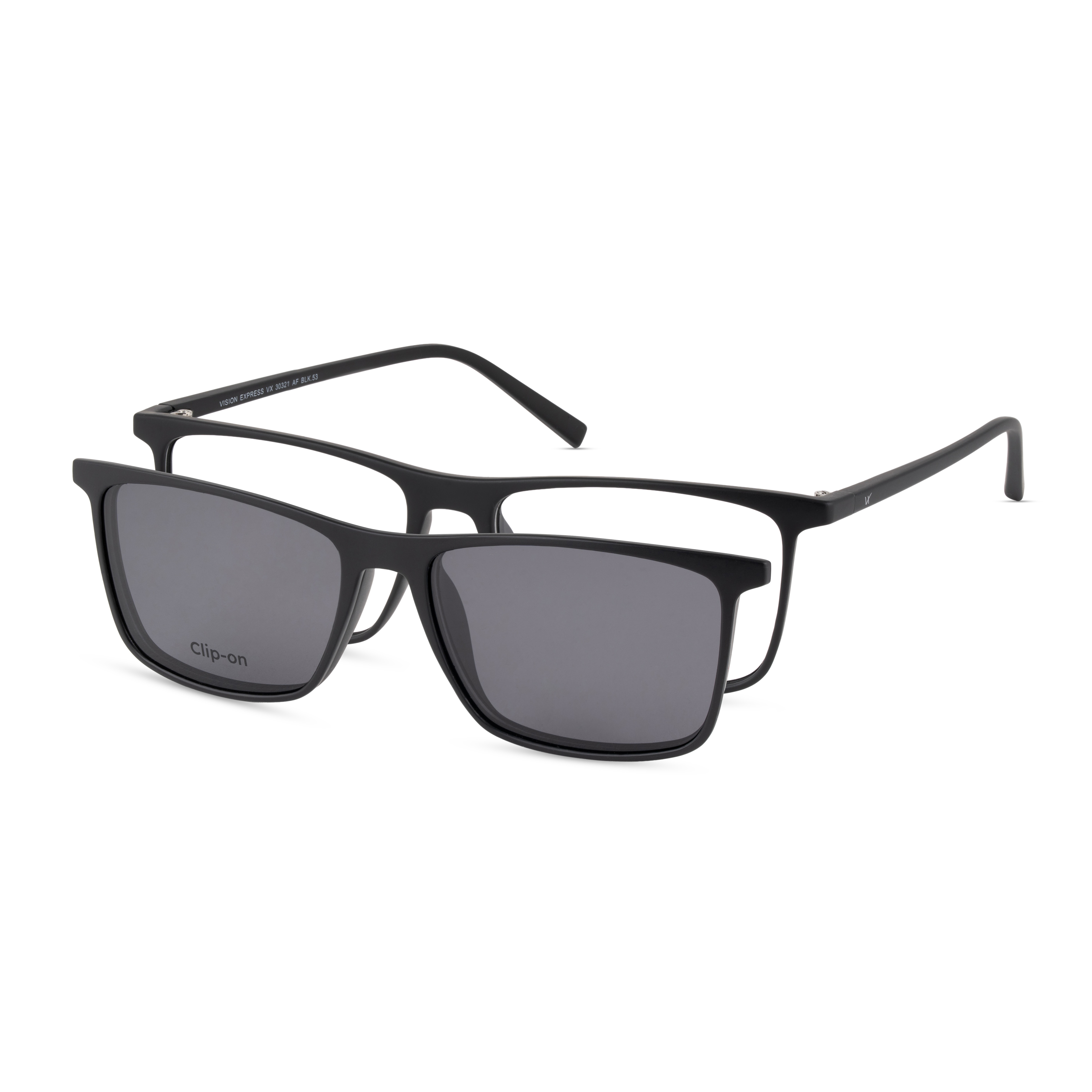 Black Rectangle Frames for Men Clipon