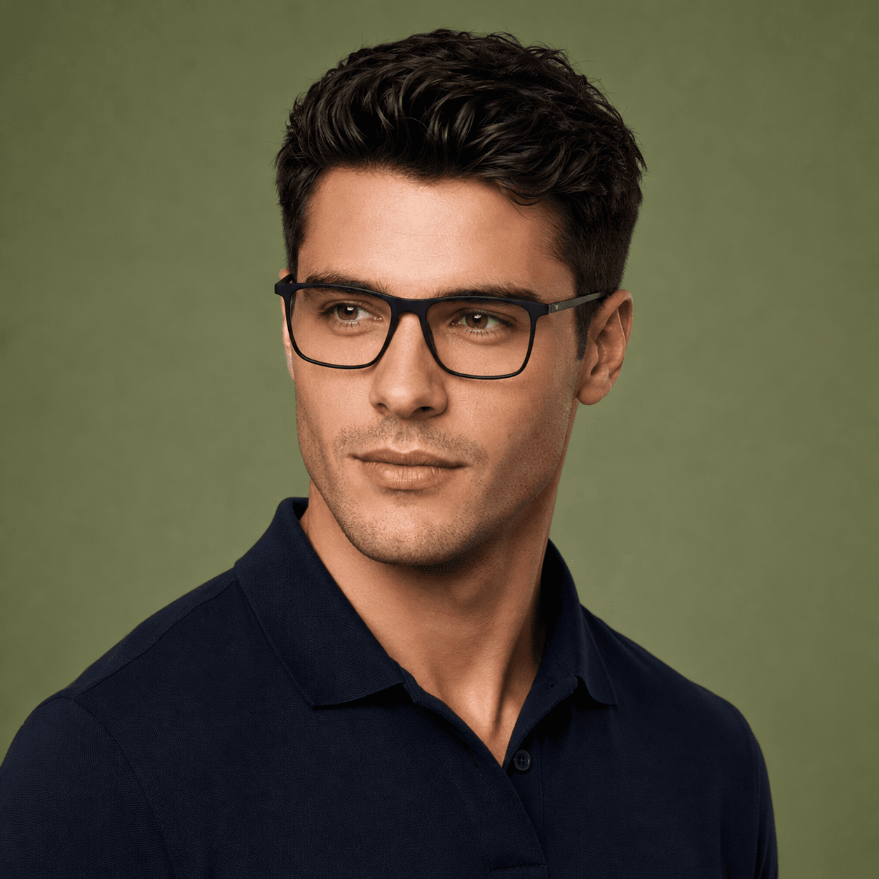 Black Rectangle Frames for Men Clipon