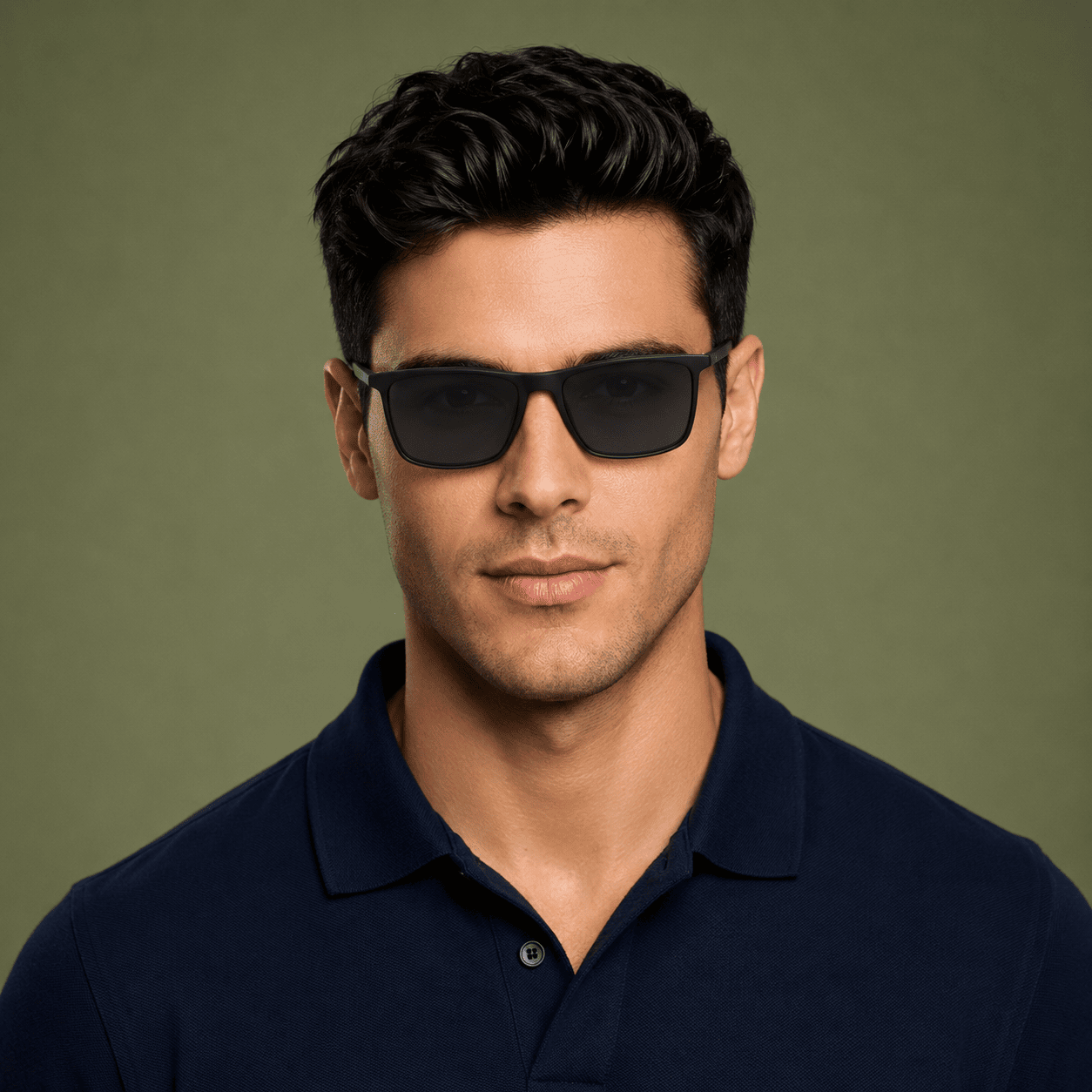 Black Rectangle Frames for Men Clipon