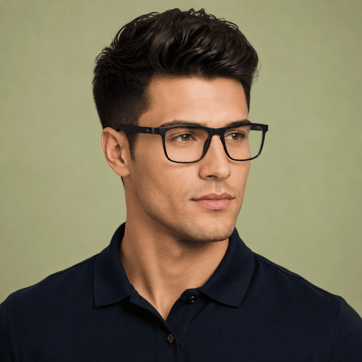 Black Rectangle Frames for Men Clipon