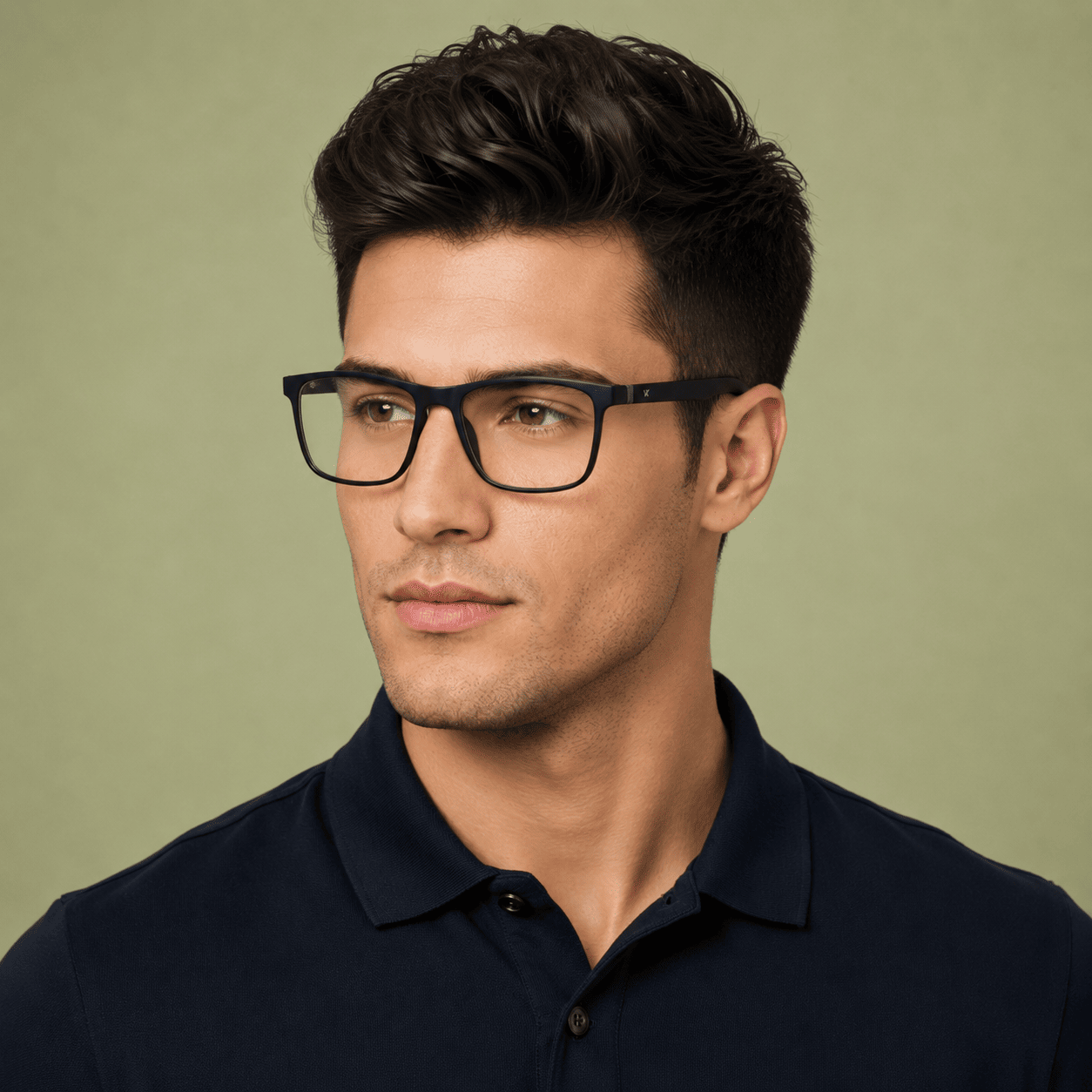 Black Rectangle Frames for Men Clipon