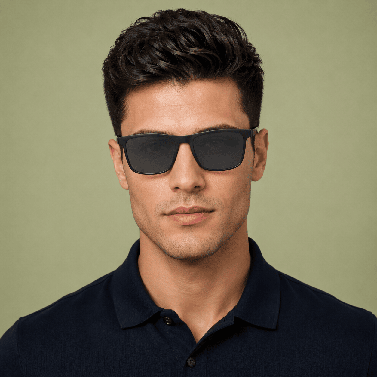 Black Rectangle Frames for Men Clipon
