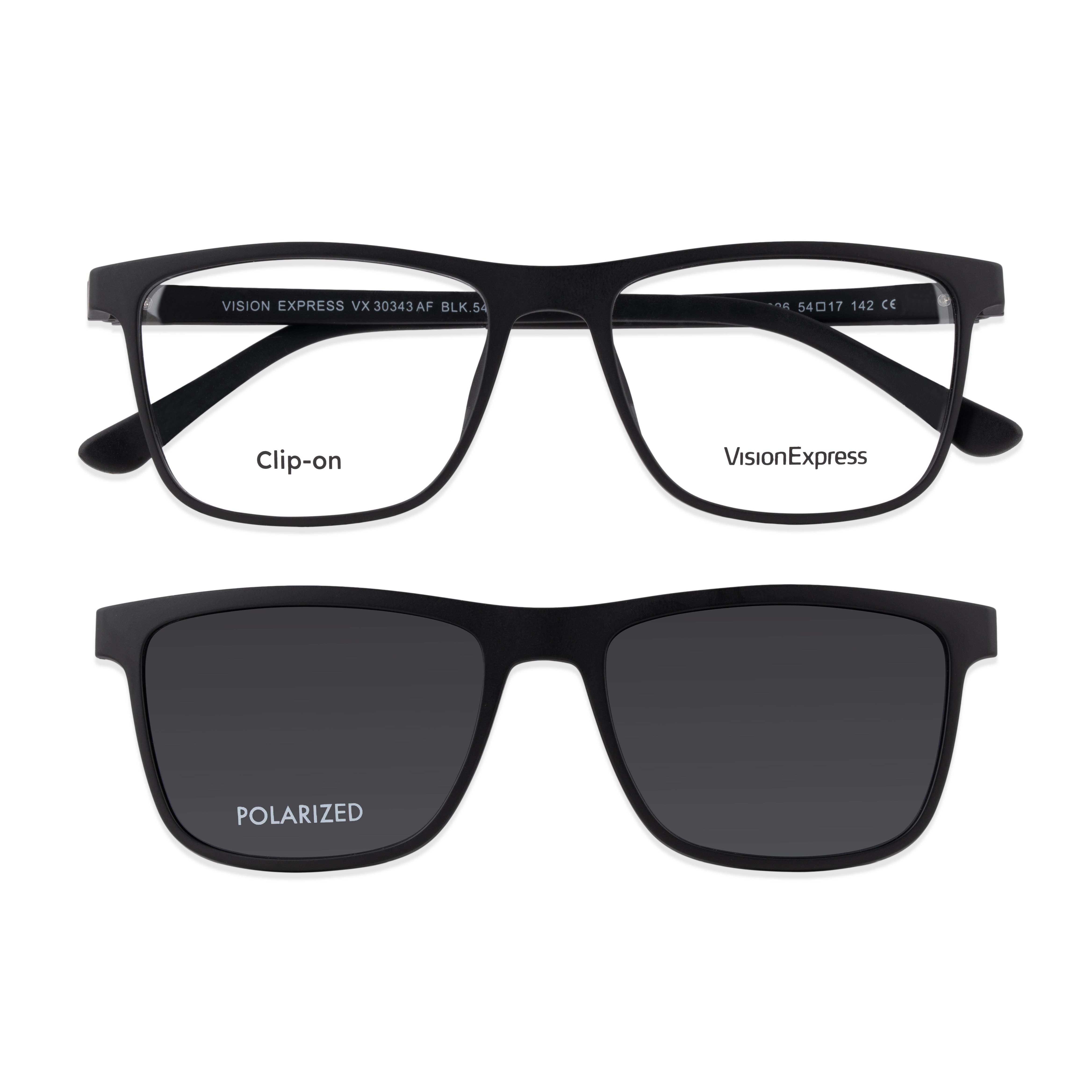 Black Rectangle Frames for Men Clipon