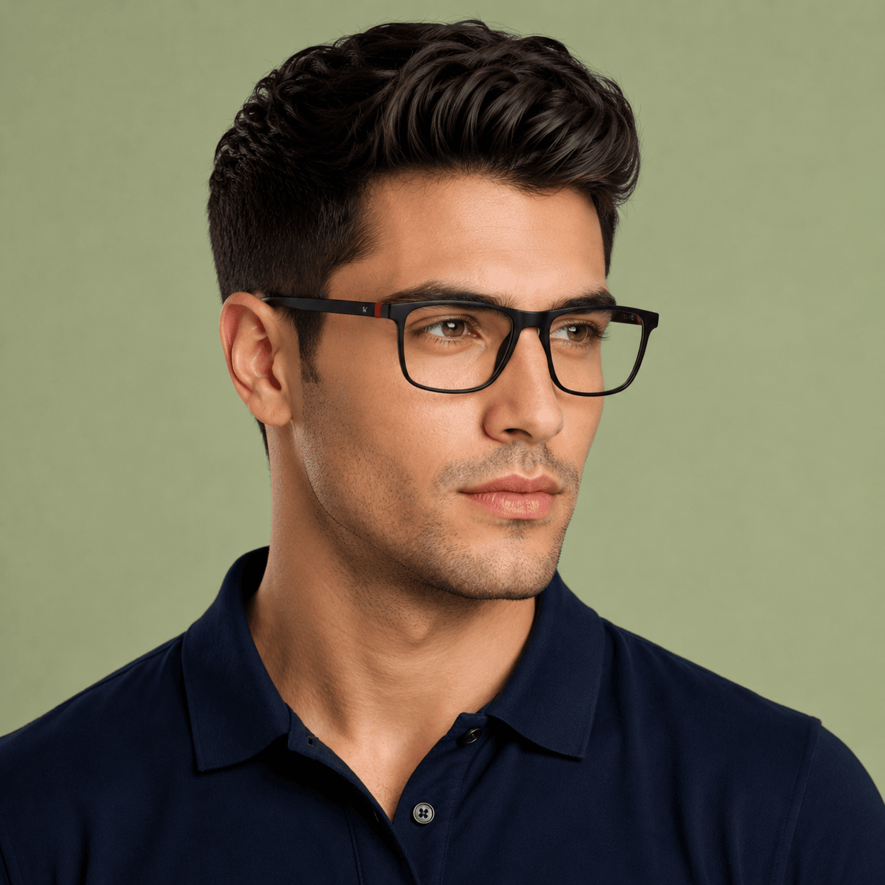 Black Rectangle Frames for Men Clipon