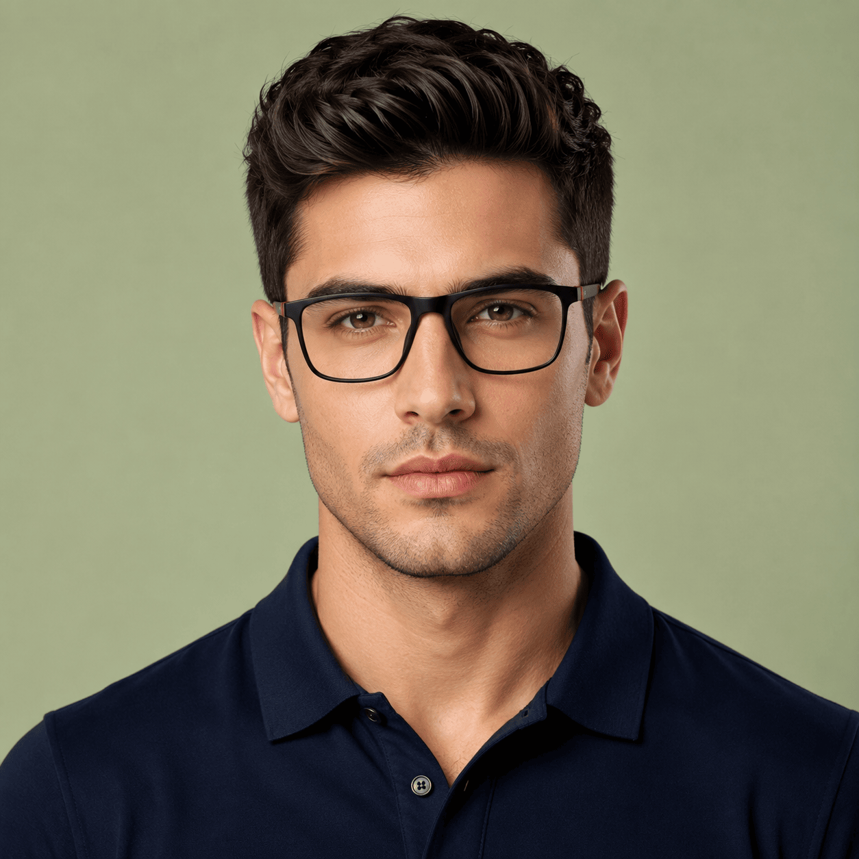 Black Rectangle Frames for Men Clipon