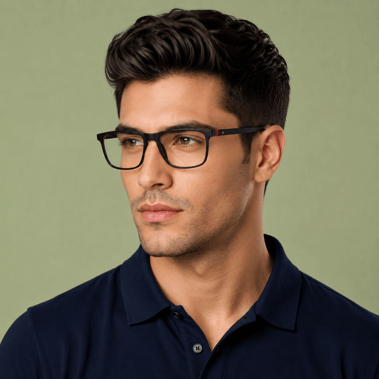 Black Rectangle Frames for Men Clipon