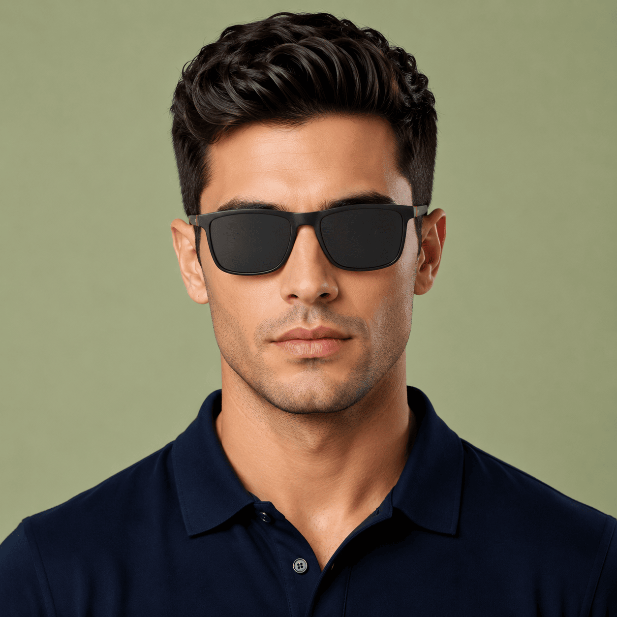 Black Rectangle Frames for Men Clipon