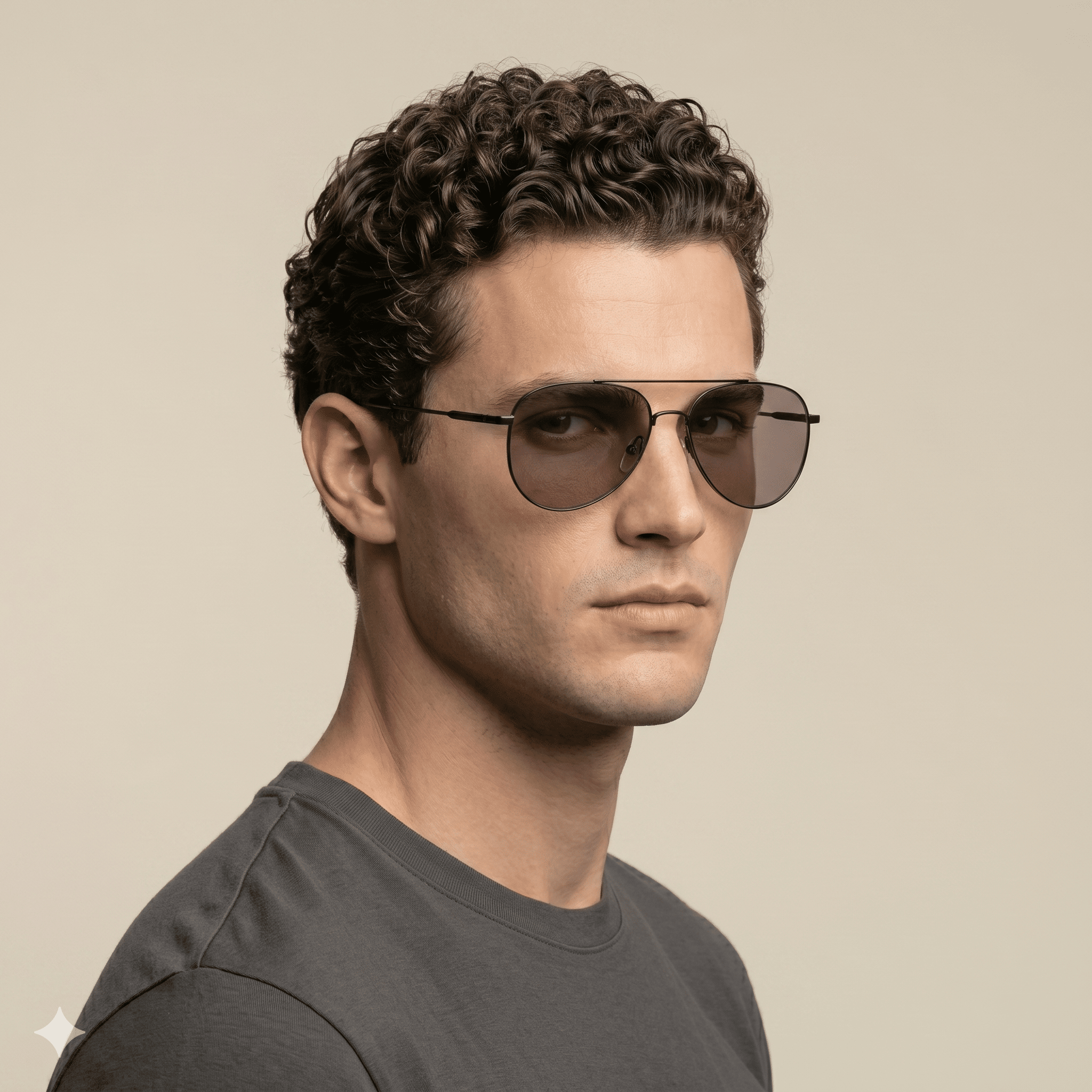 Black Aviator Sunglasses for Men