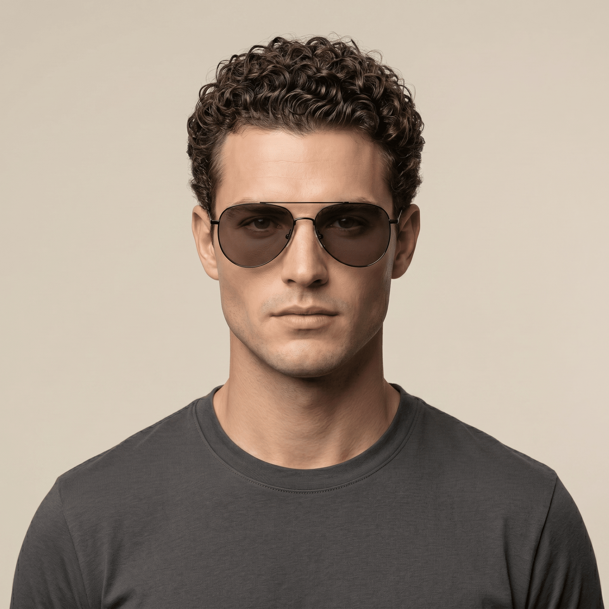 Black Aviator Sunglasses for Men