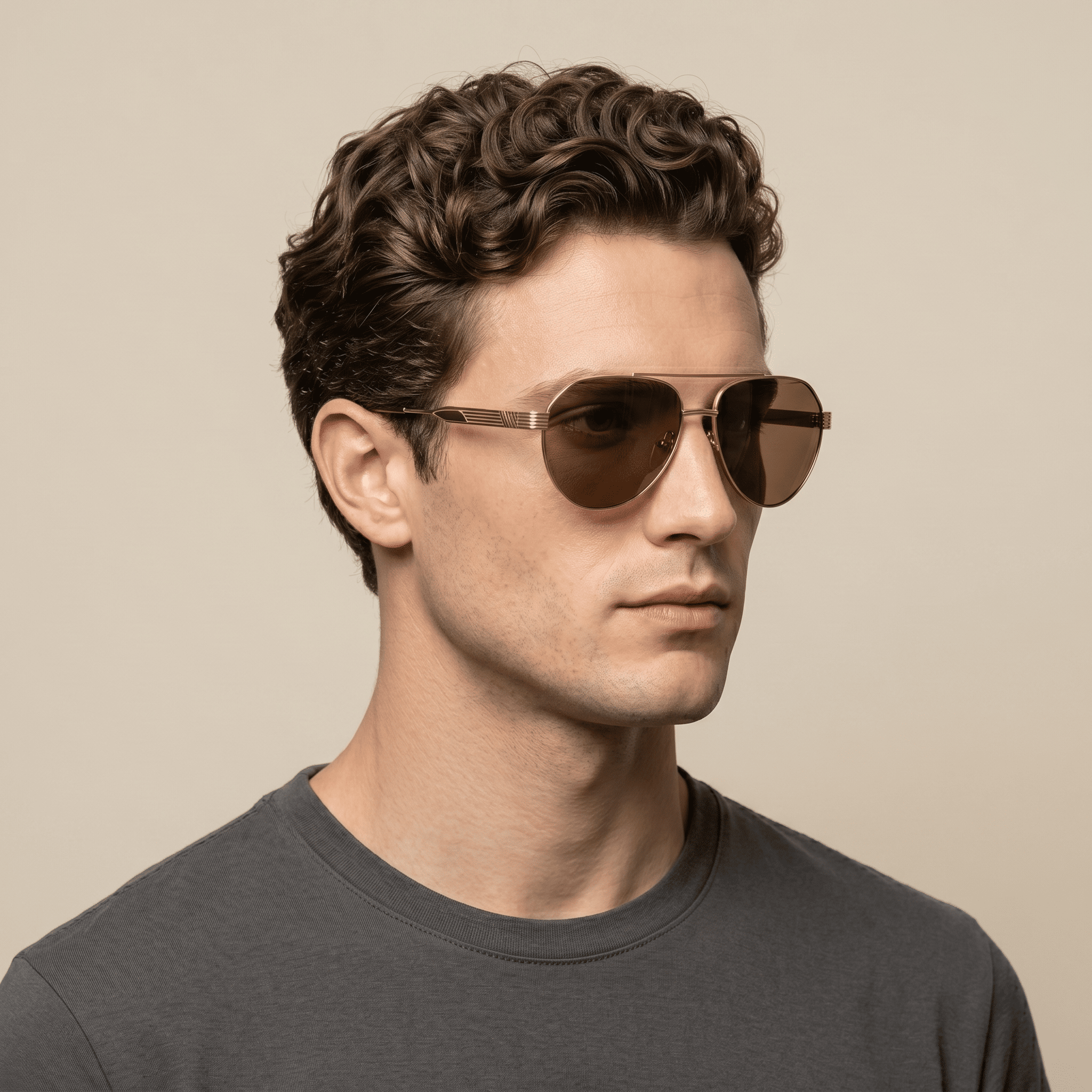 Gold ClubMaster Sunglasses for Men