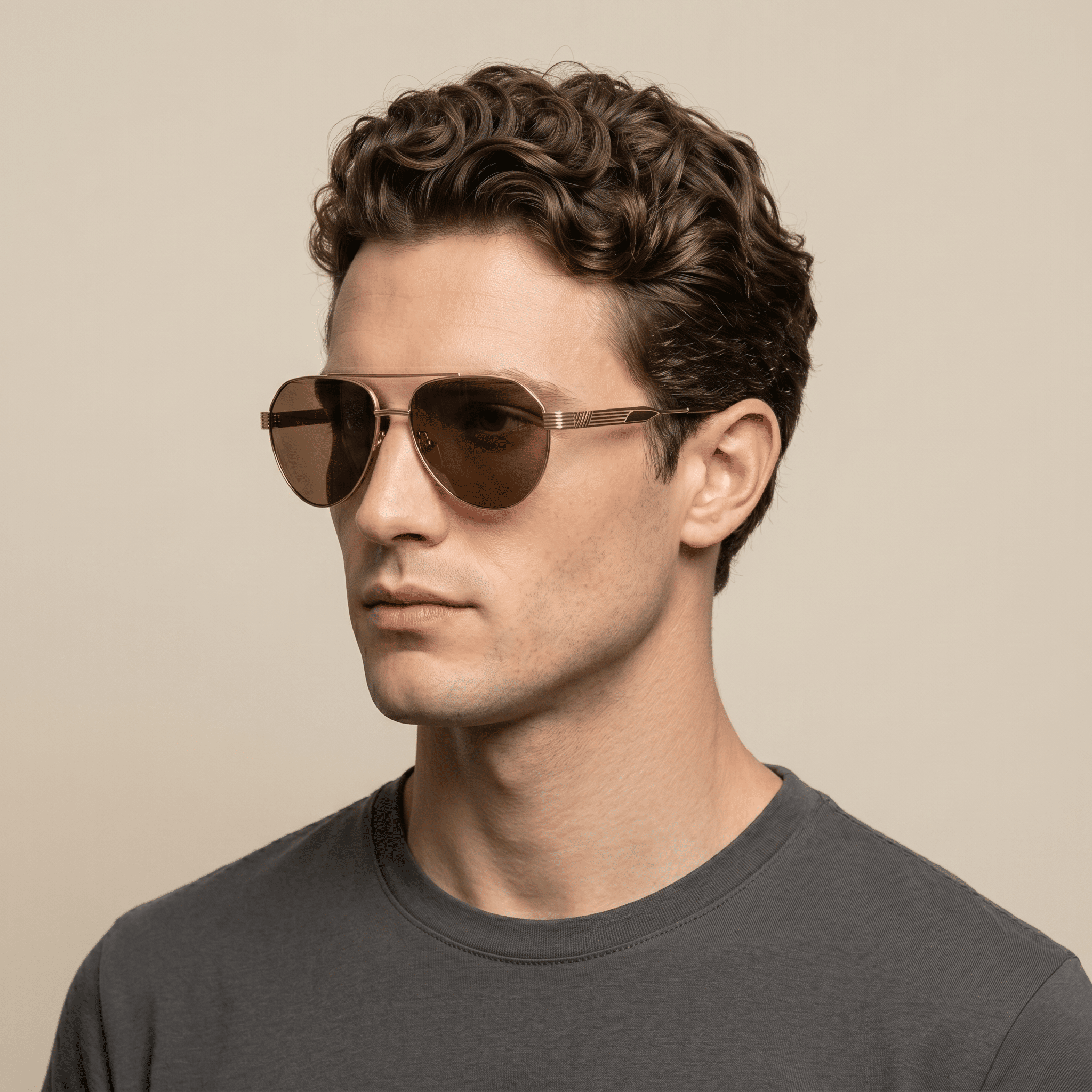 Gold ClubMaster Sunglasses for Men