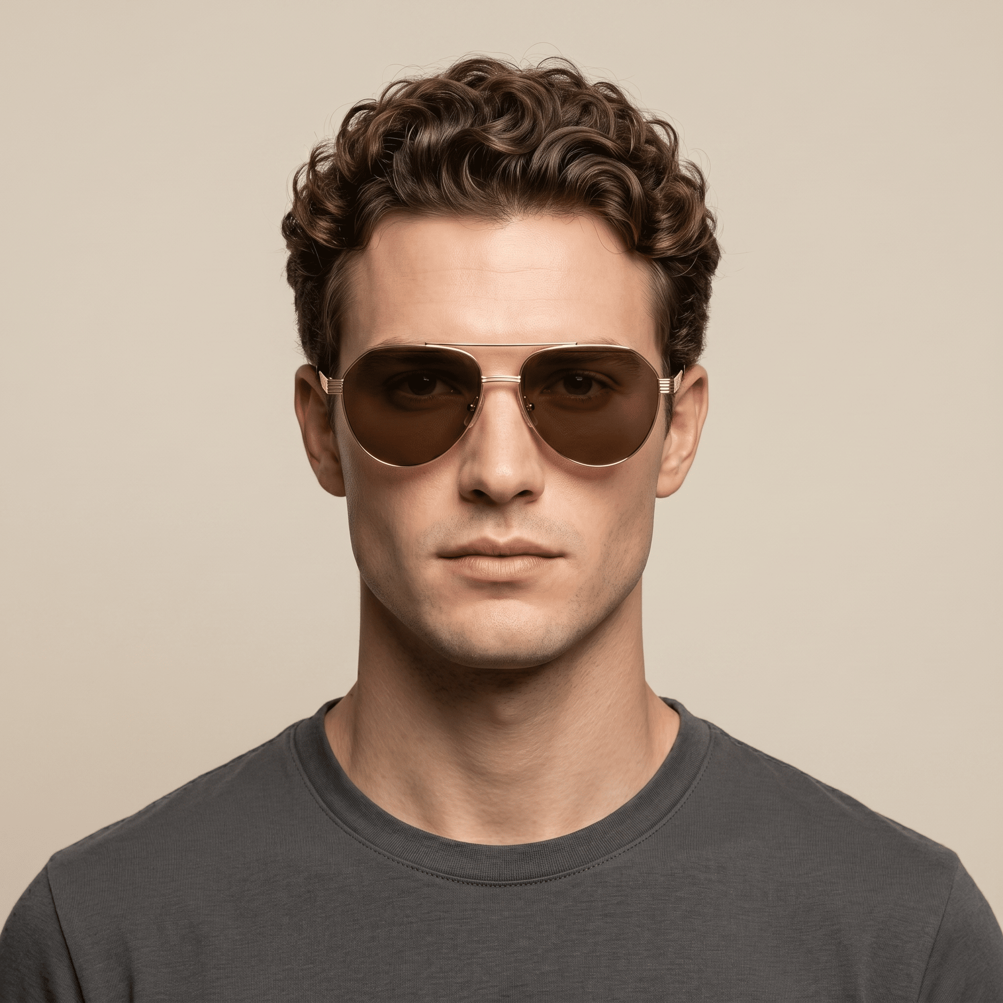 Gold ClubMaster Sunglasses for Men