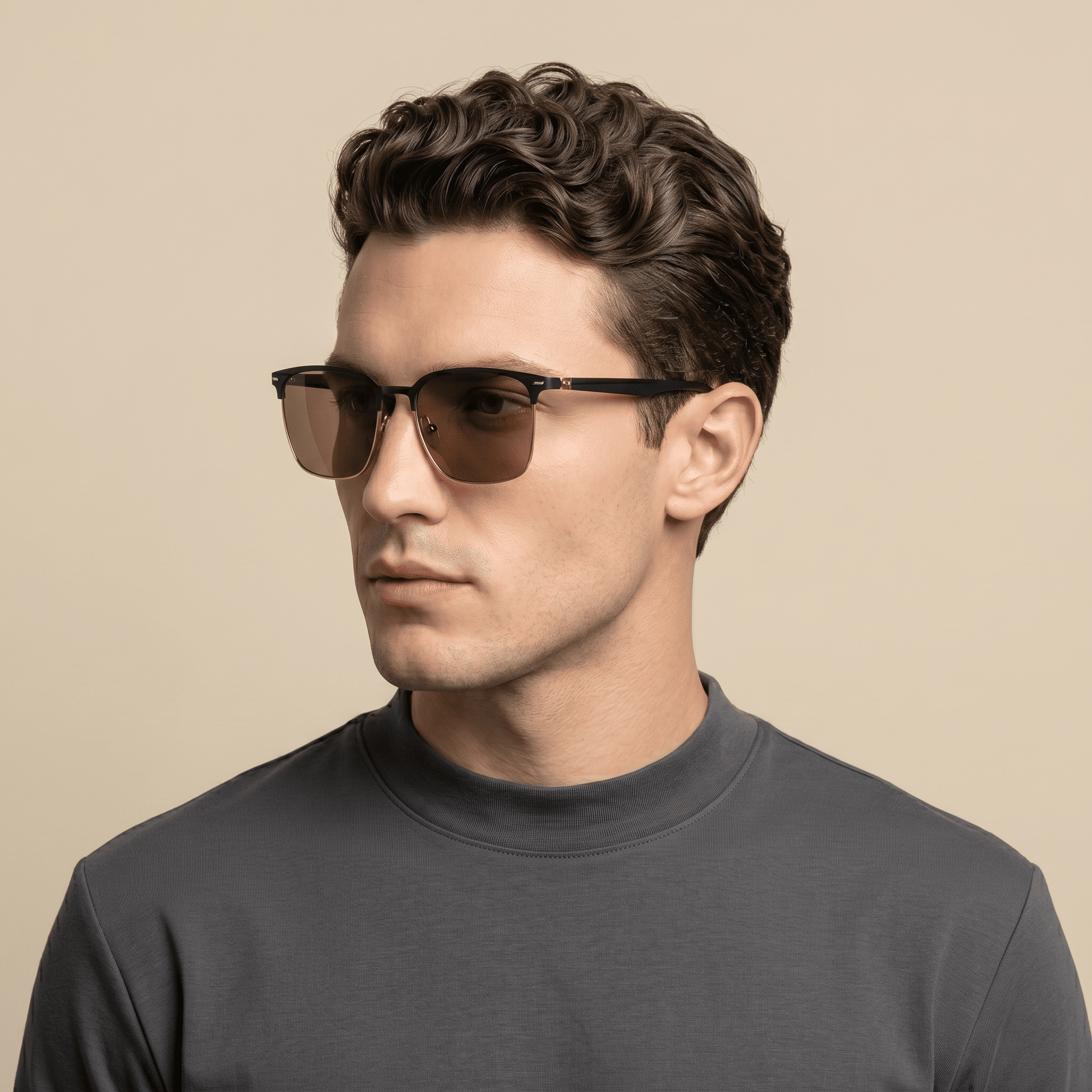 Black Square Sunglasses for Men