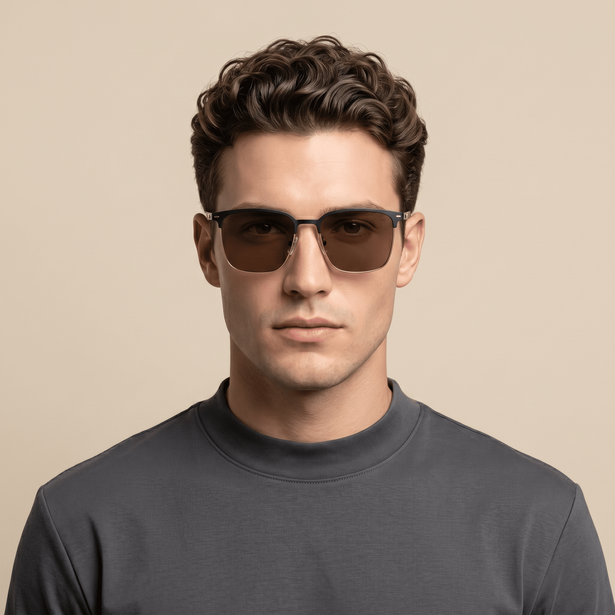 Black Square Sunglasses for Men