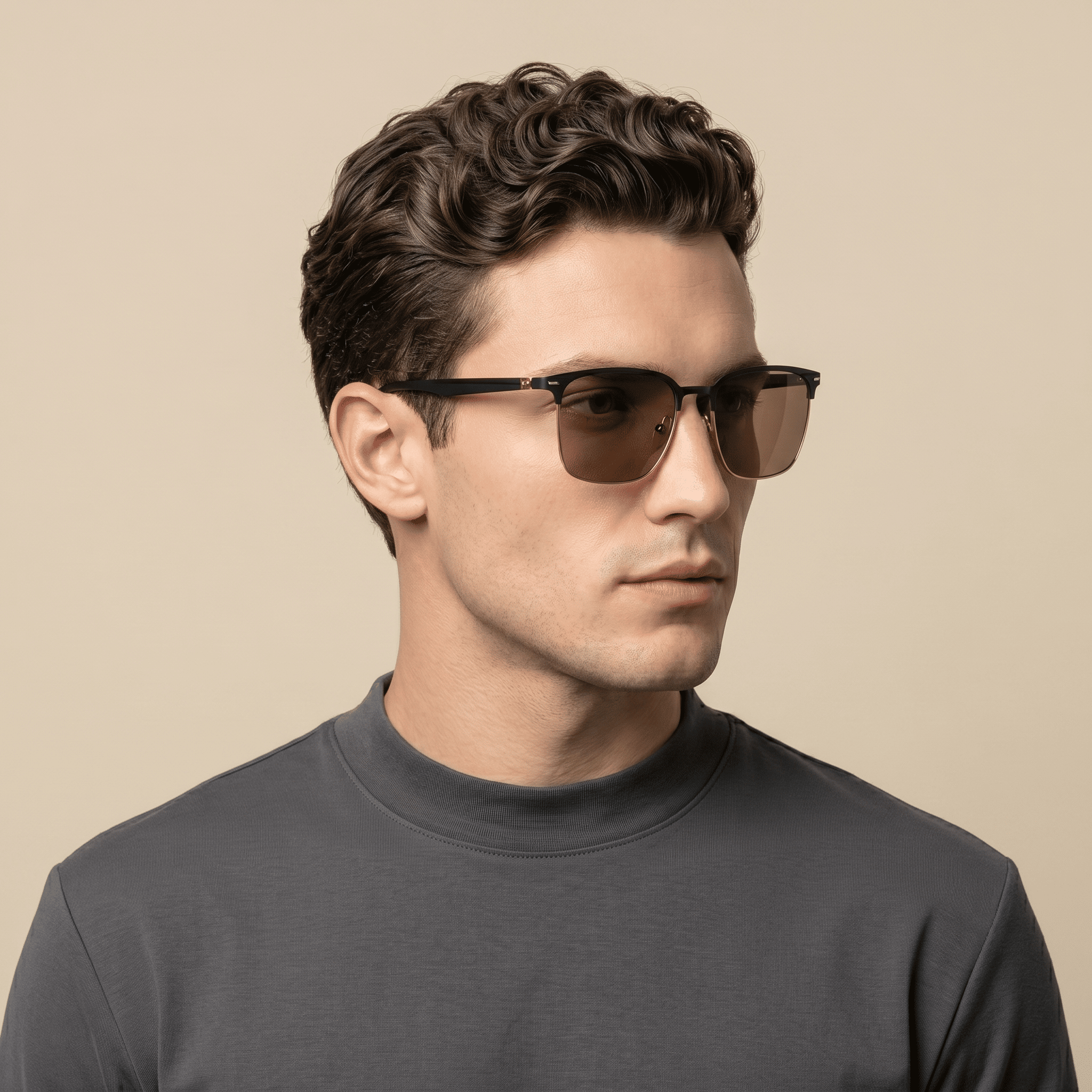 Black Square Sunglasses for Men