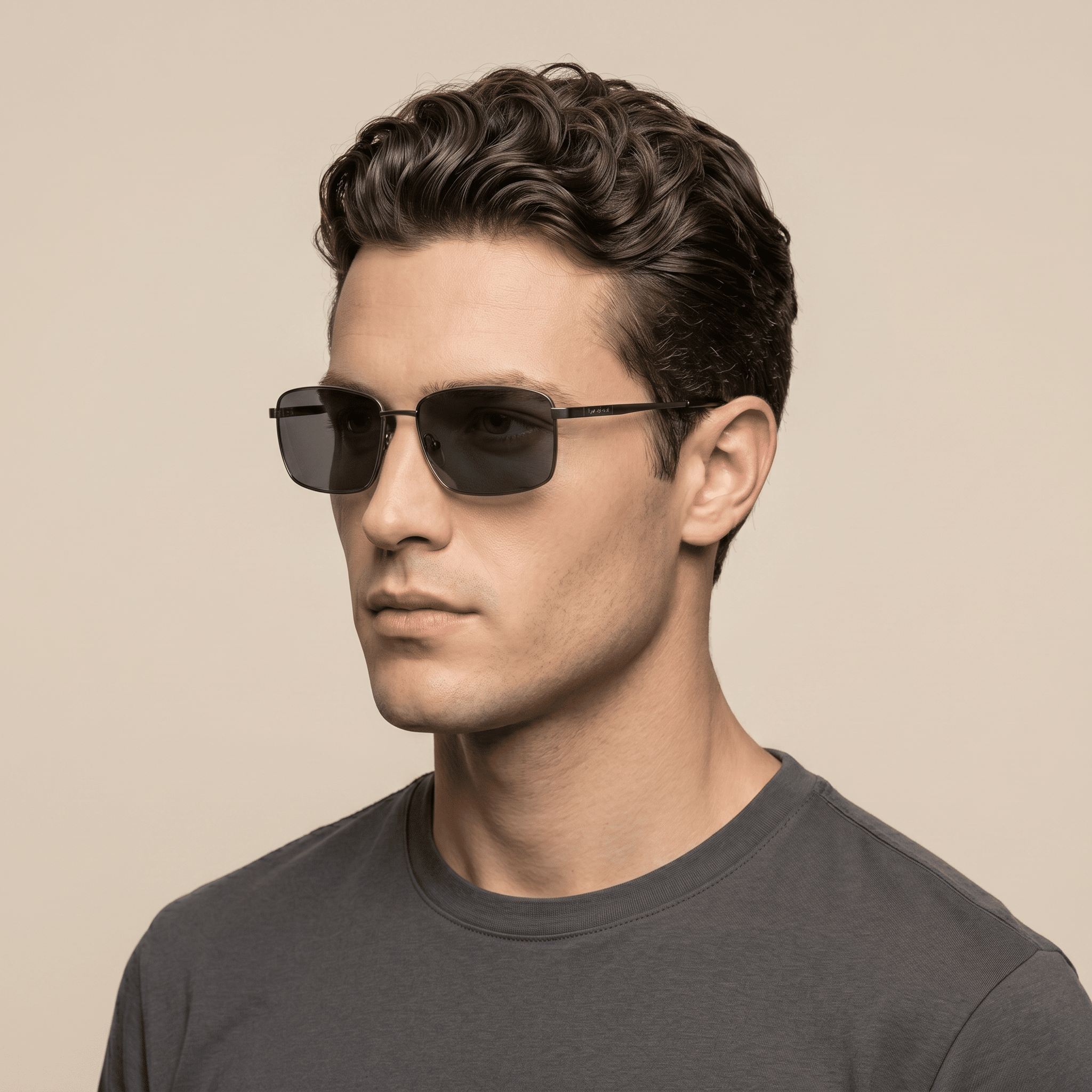 Metallic Aviator Sunglasses for Men