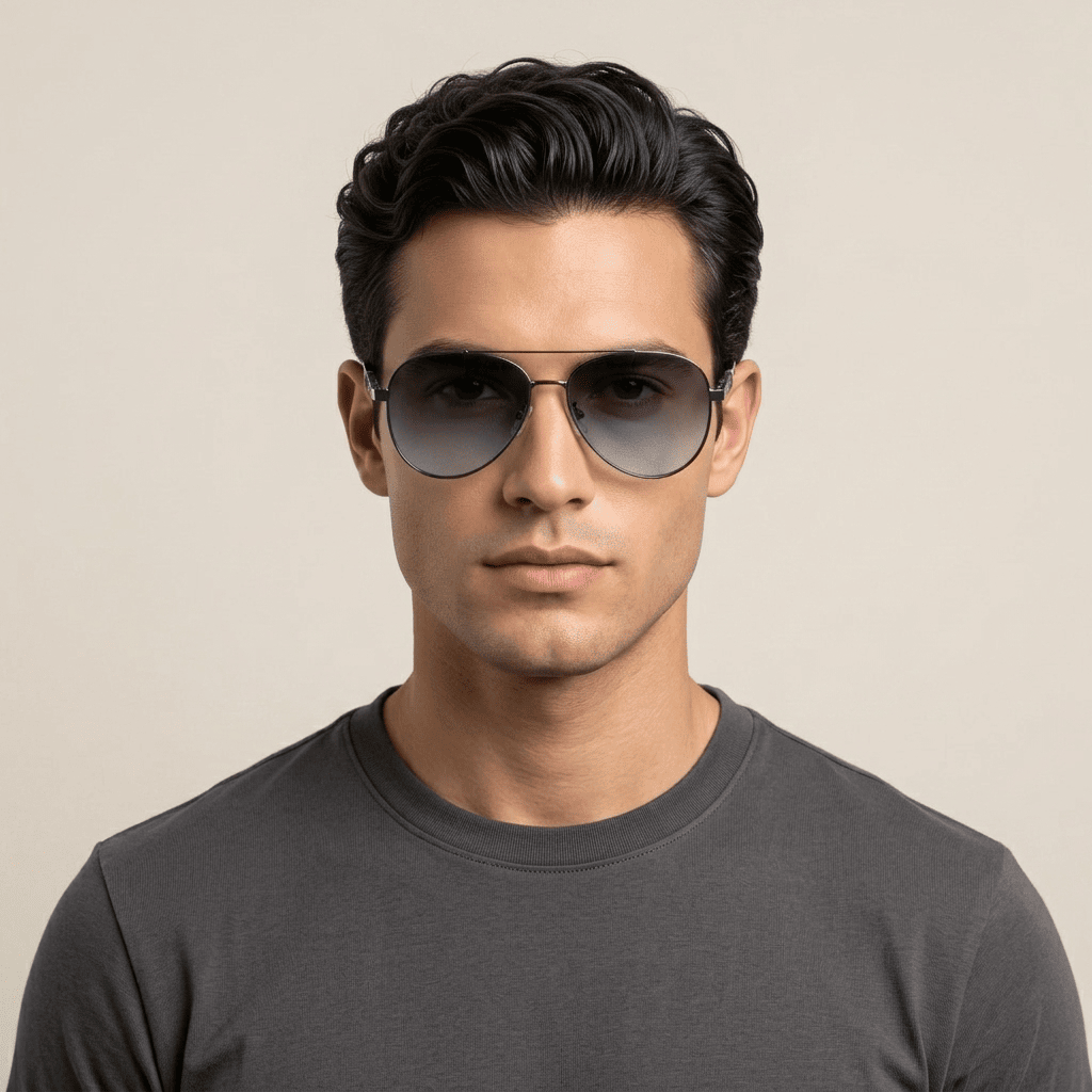 Metallic Aviator Sunglasses for Men