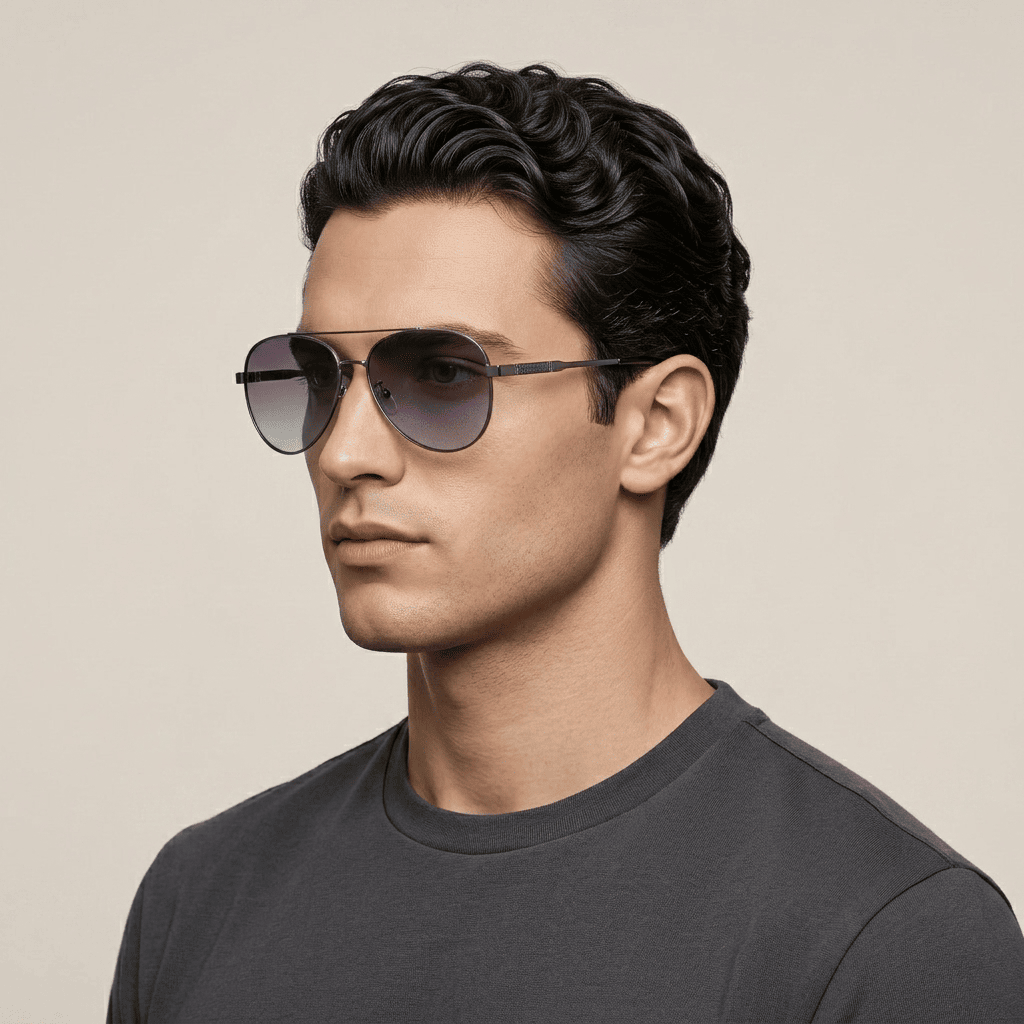 Metallic Aviator Sunglasses for Men
