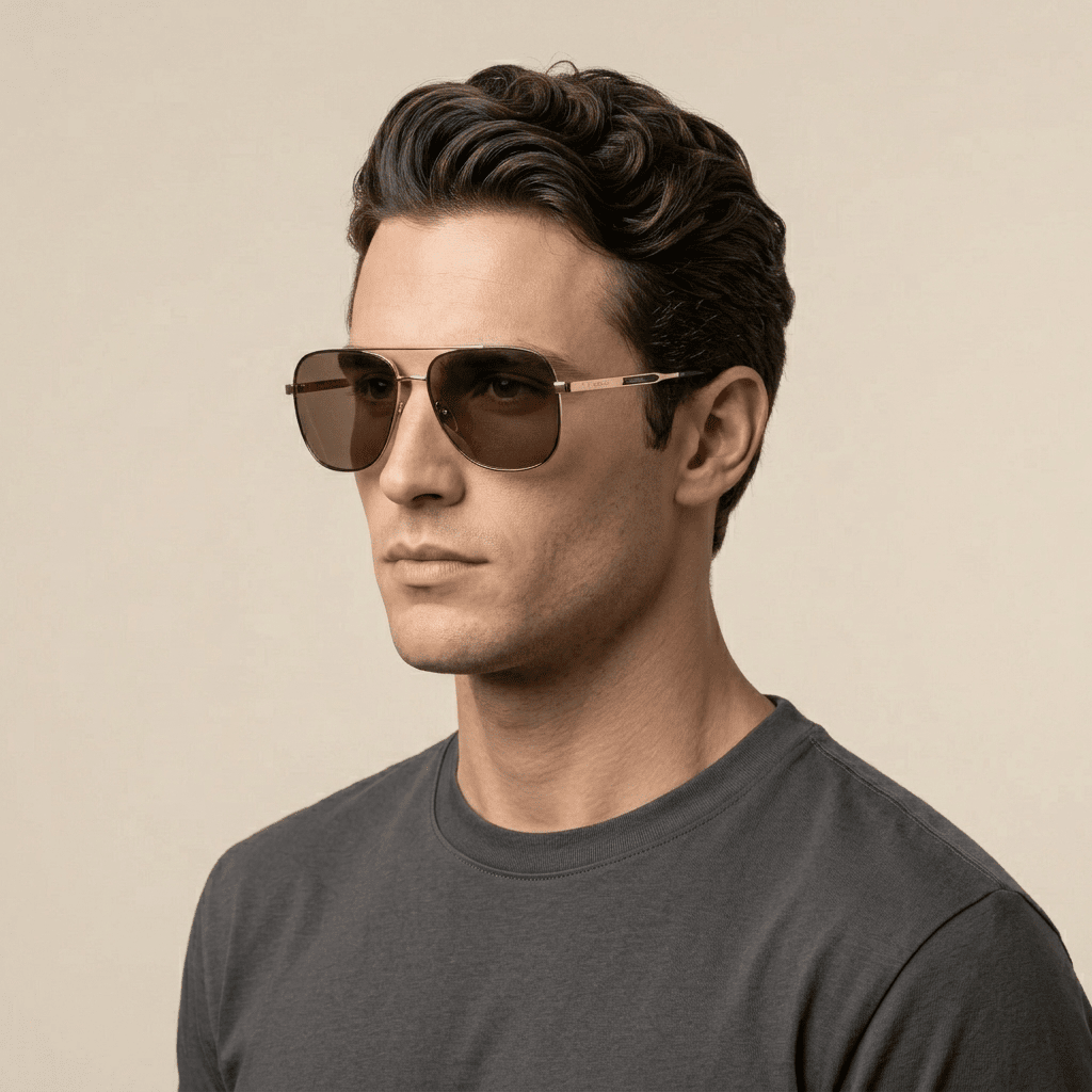 Gold Aviator Sunglasses for Men