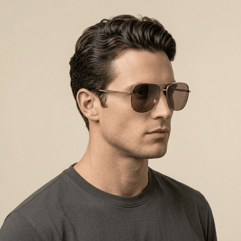 Gold Aviator Sunglasses for Men
