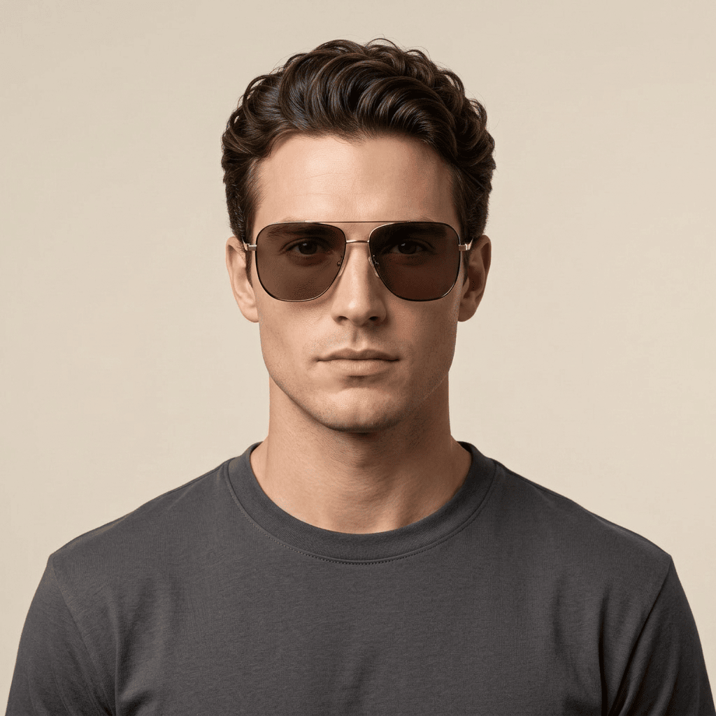 Gold Aviator Sunglasses for Men