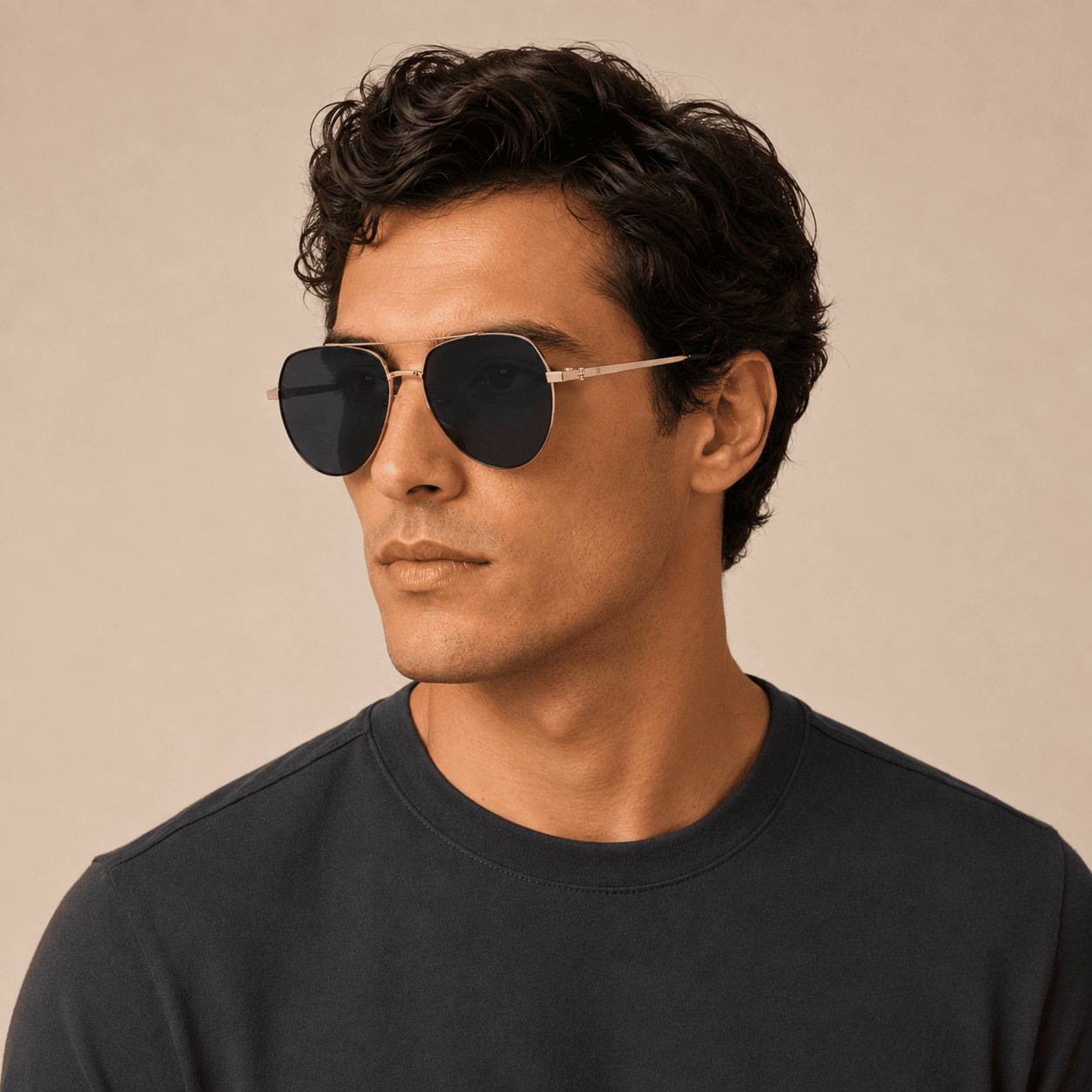 Gold Aviator Sunglasses for Men