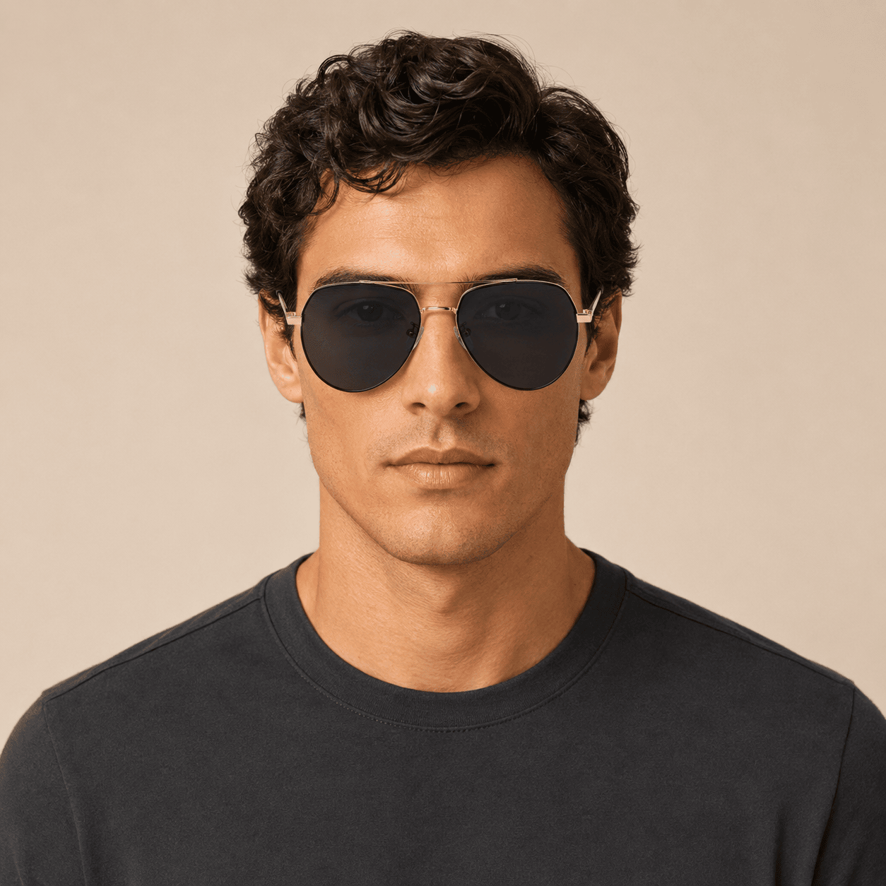 Gold Aviator Sunglasses for Men