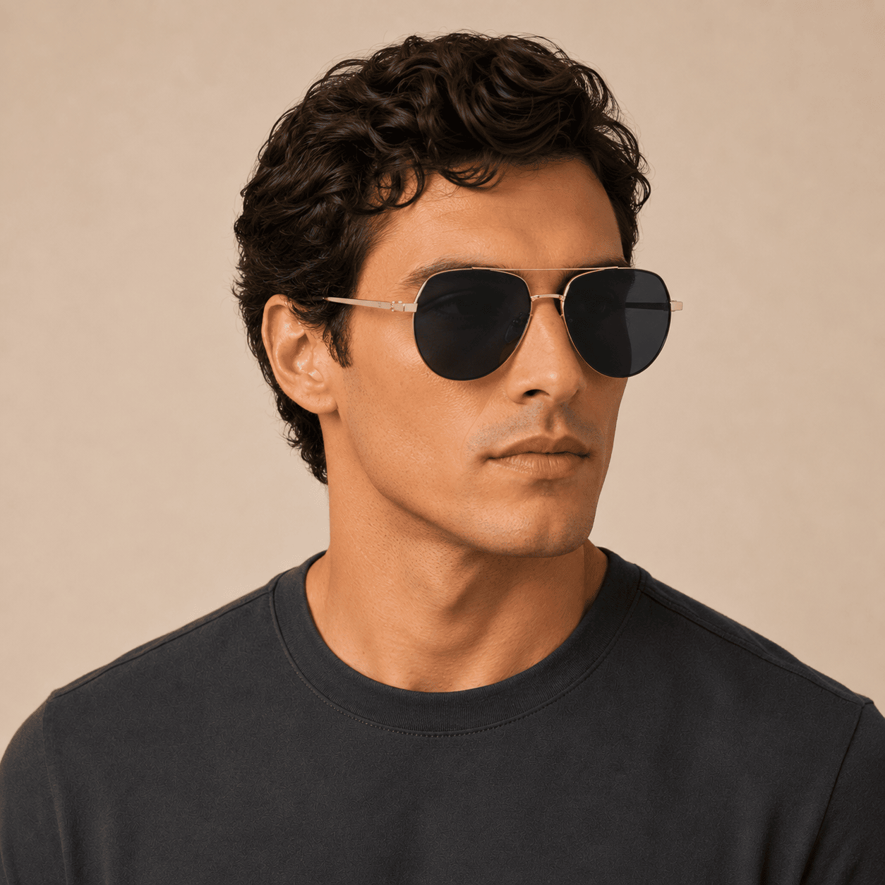 Gold Aviator Sunglasses for Men