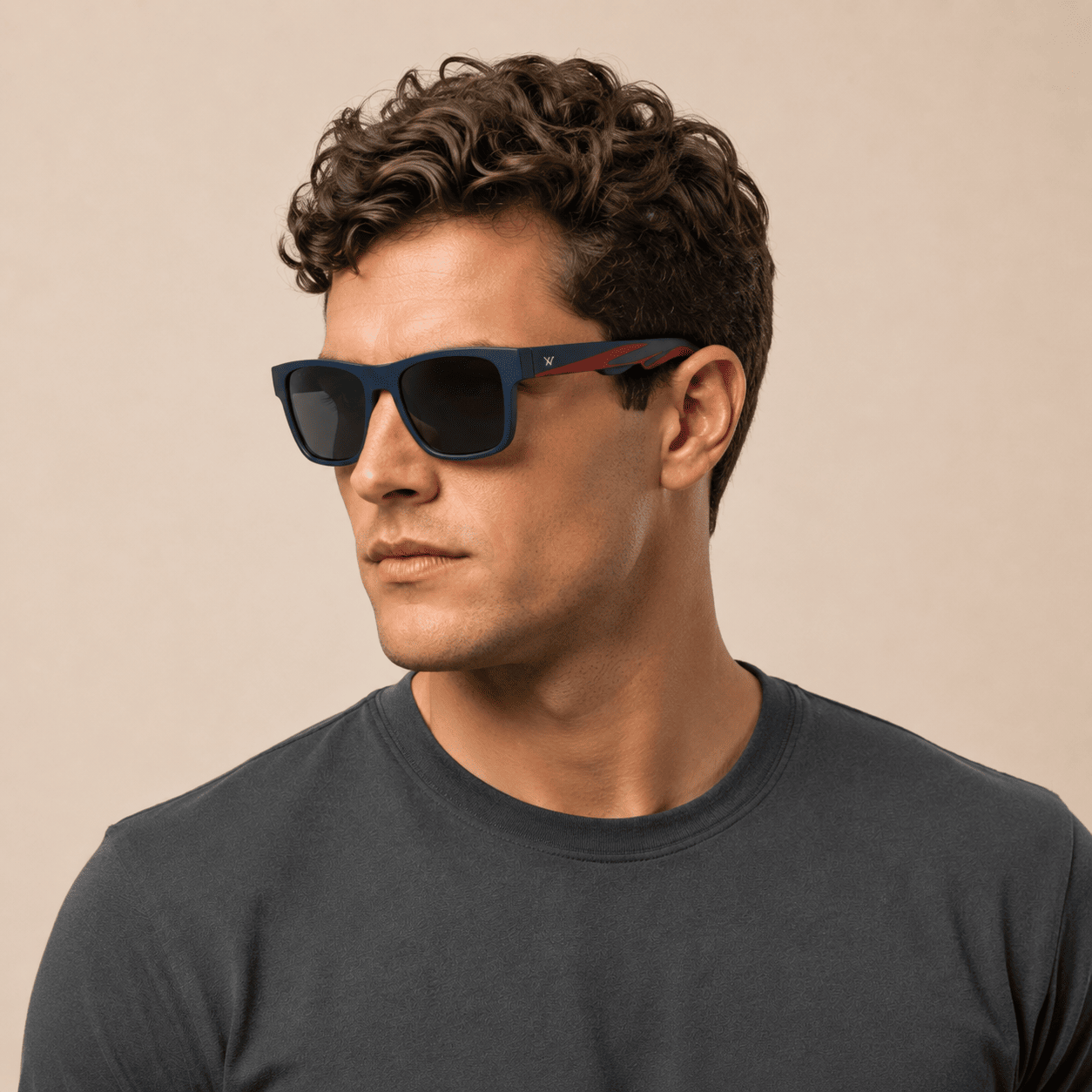 Blue Rectangle Sunglasses for Men