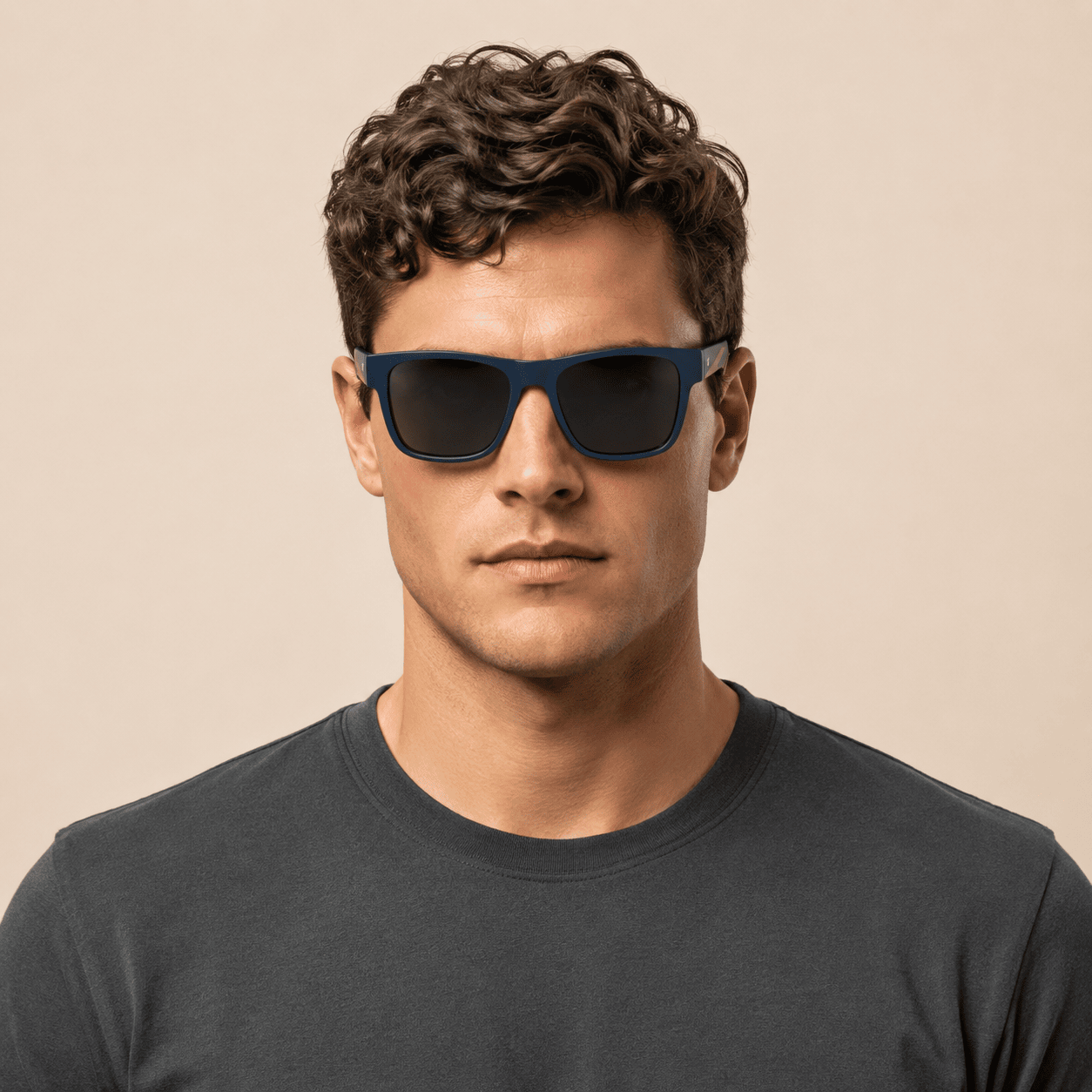Blue Rectangle Sunglasses for Men