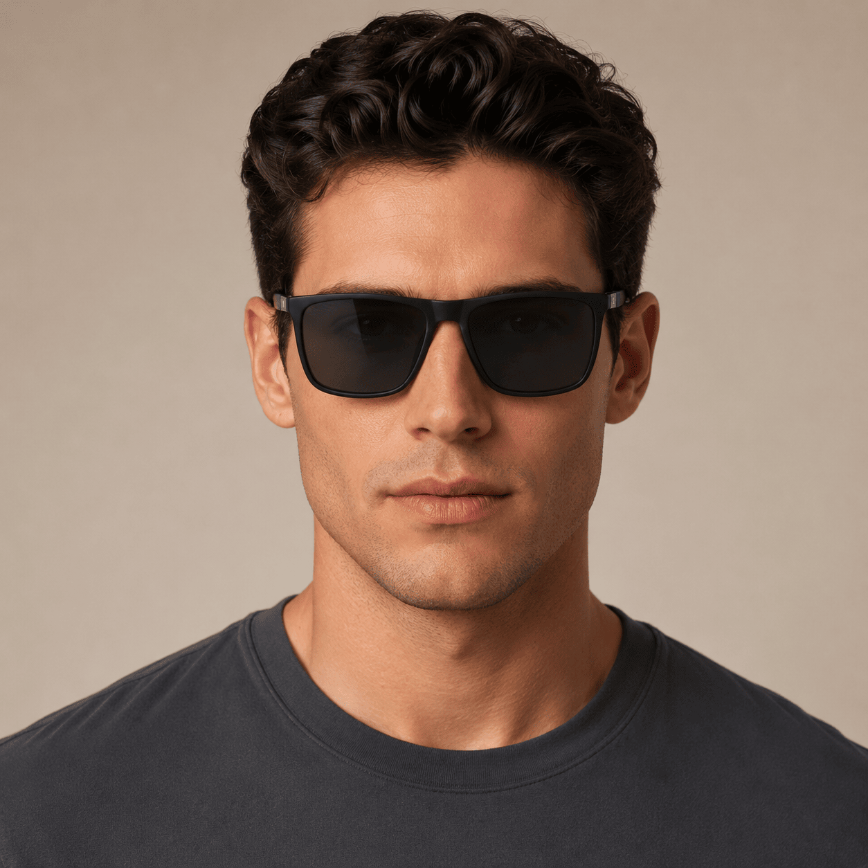 Black Round Sunglasses for Men