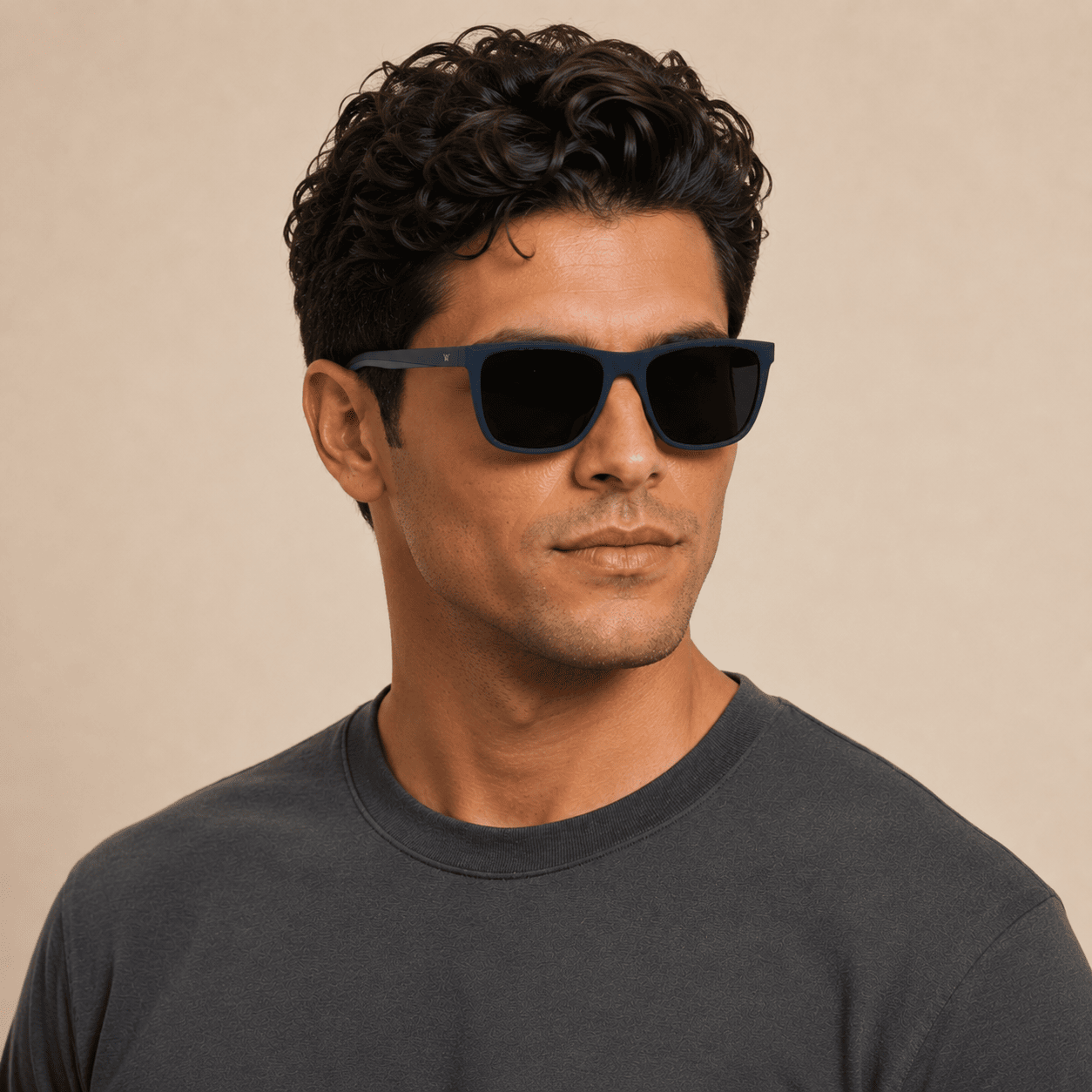 Blue Rectangle Sunglasses for Men