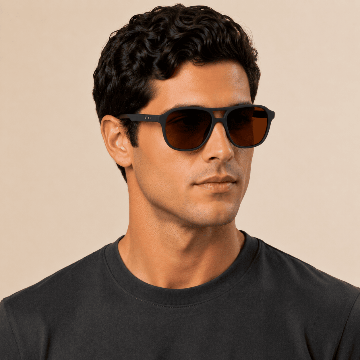 Brown Rectangle Sunglasses for Men