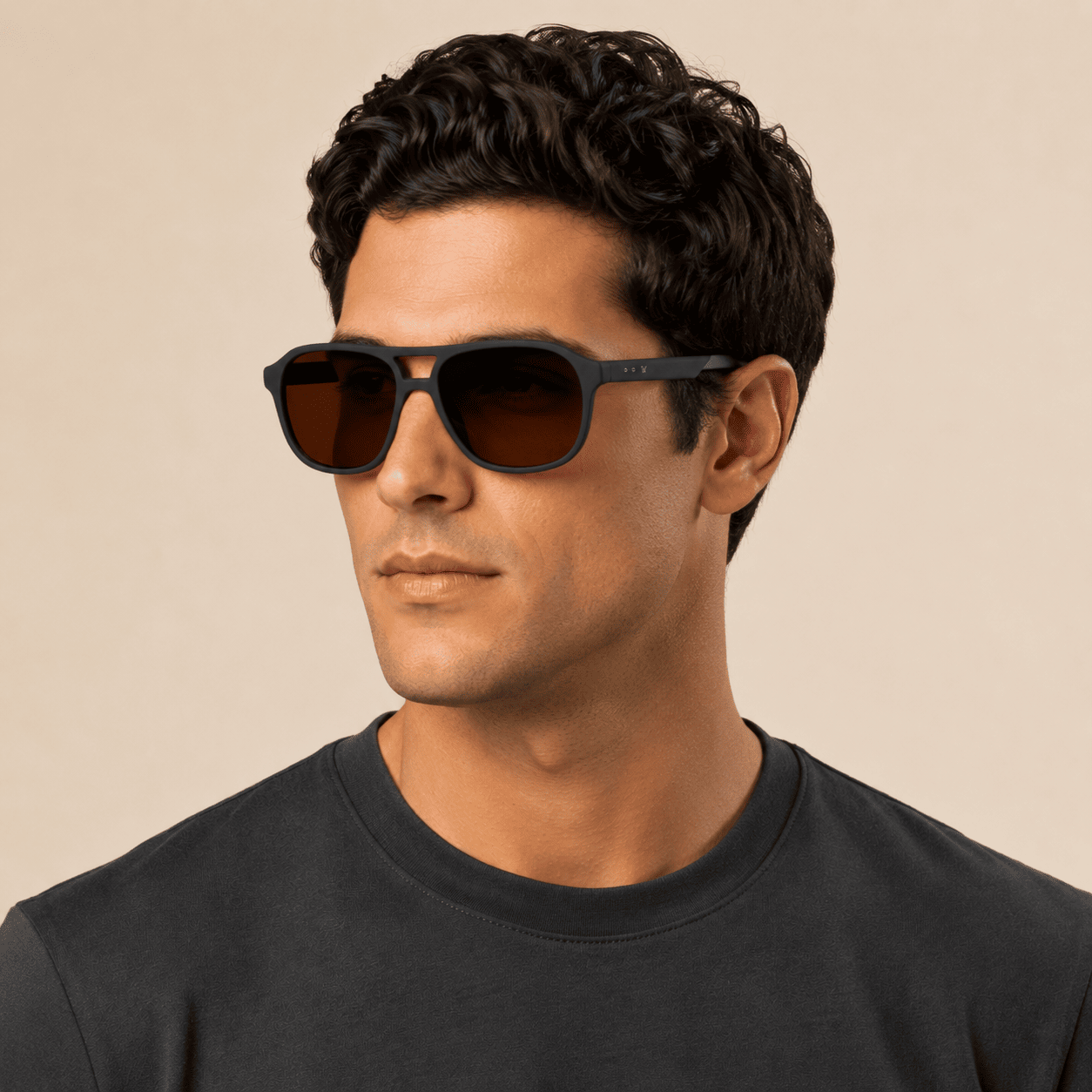 Brown Rectangle Sunglasses for Men