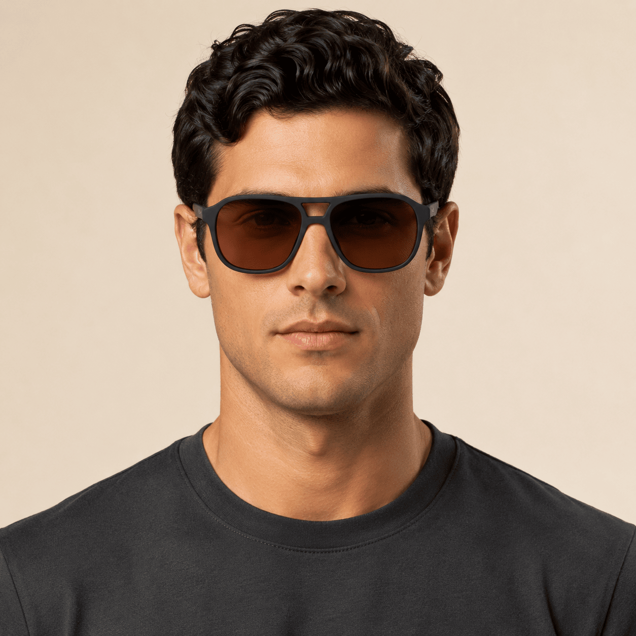 Brown Rectangle Sunglasses for Men