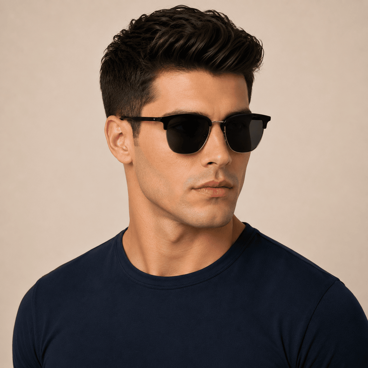 Black Round Sunglasses for Men