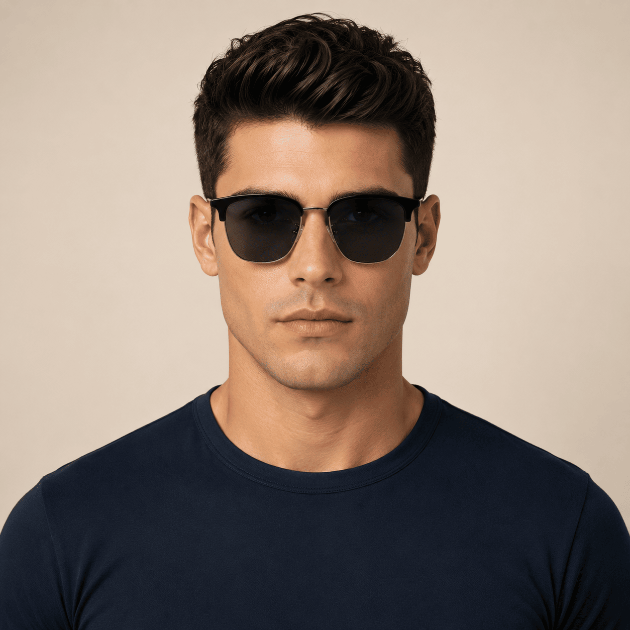 Black Round Sunglasses for Men