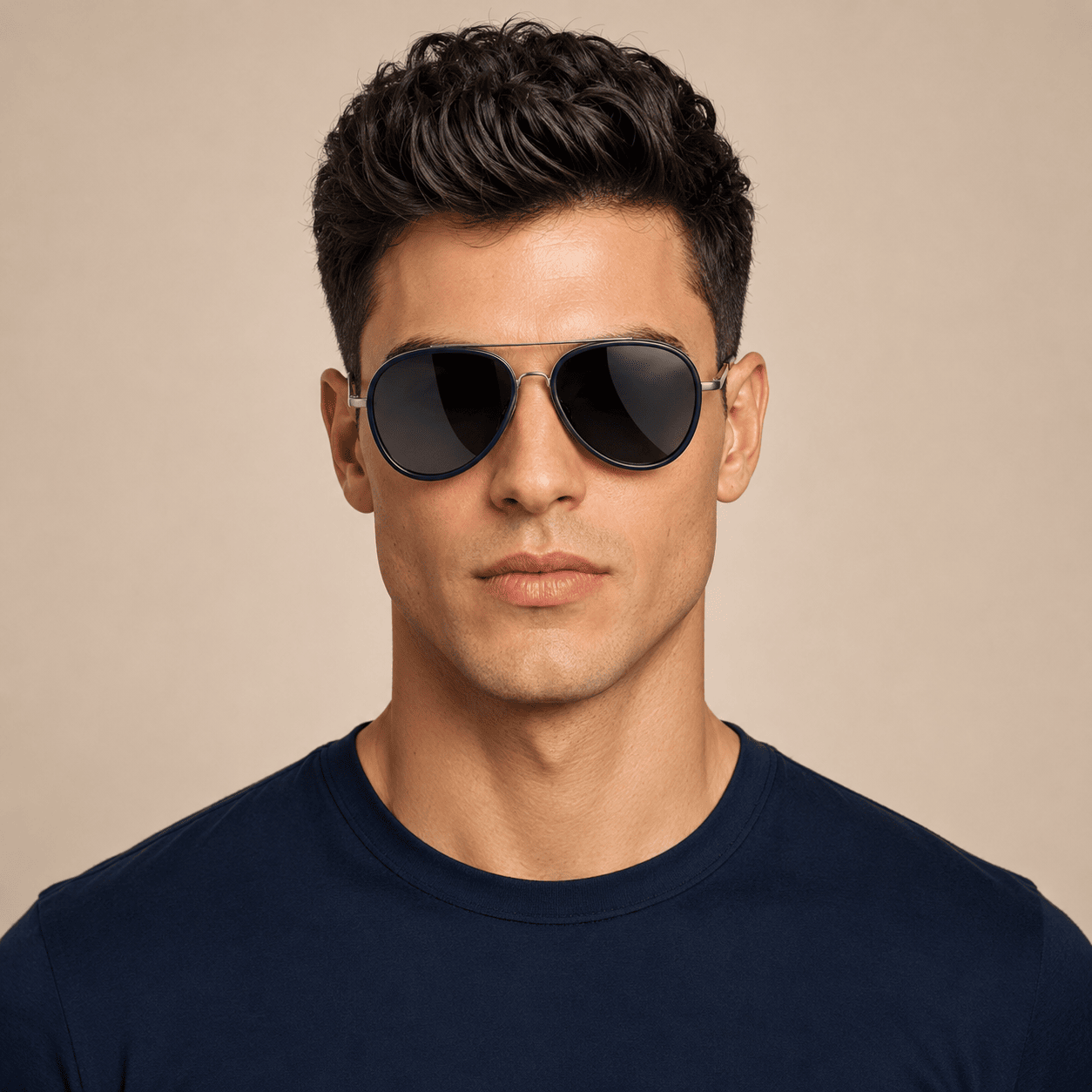 Blue Round Sunglasses for Men