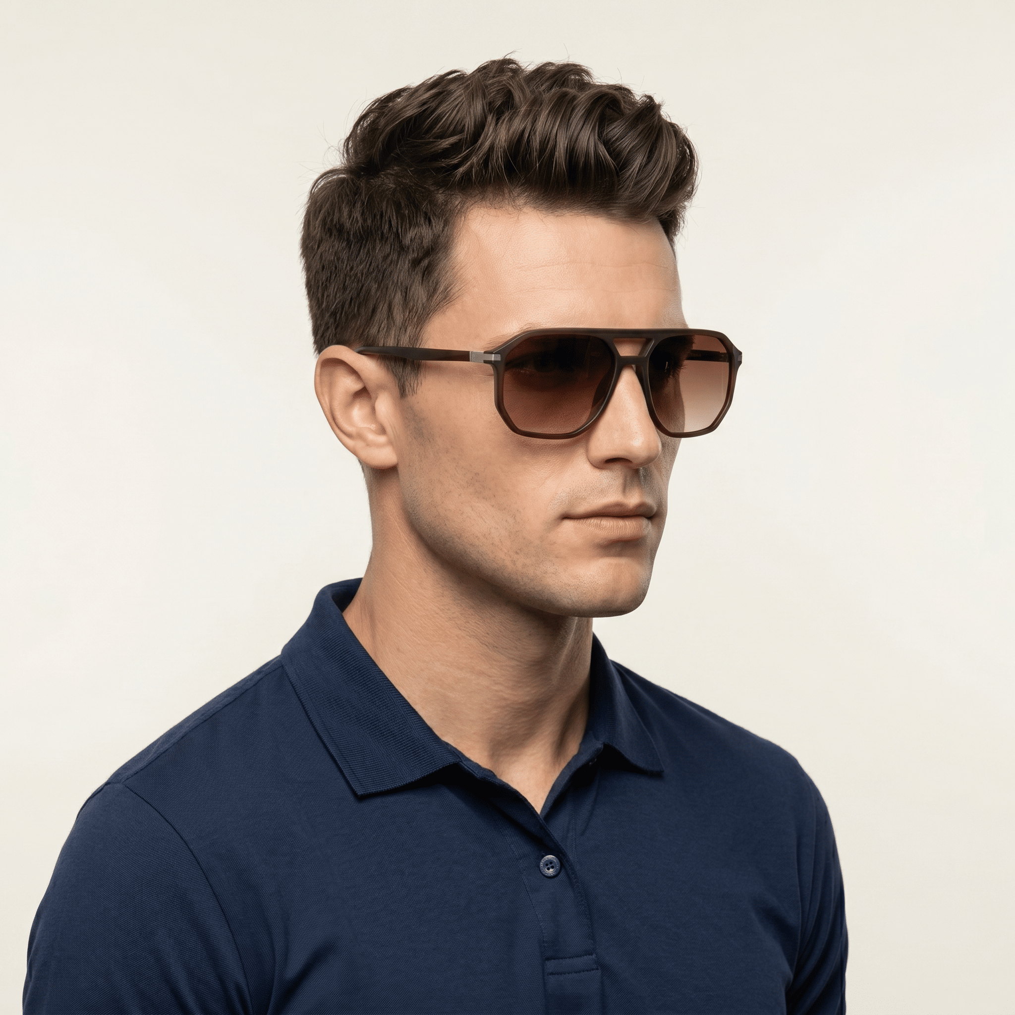 Brown Rectangle Sunglasses for Men