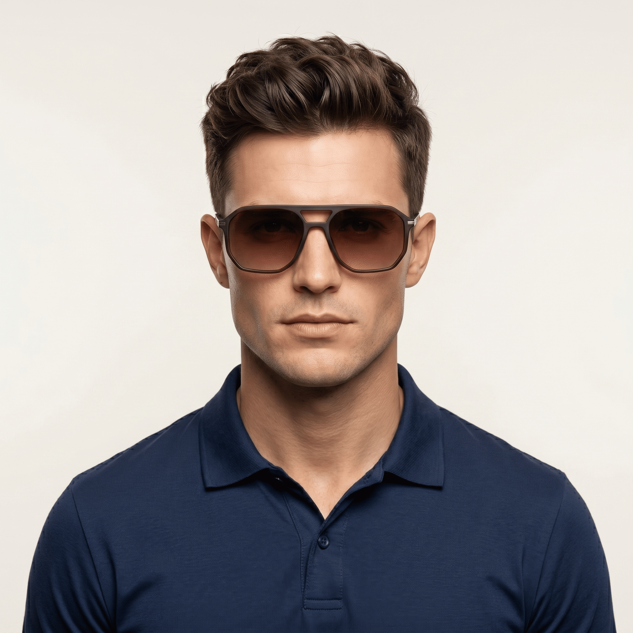 Brown Rectangle Sunglasses for Men