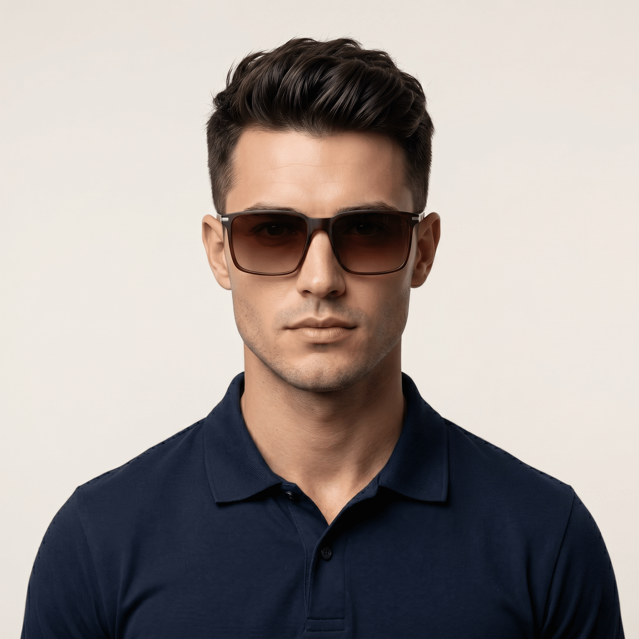 Brown Rectangle Sunglasses for Men
