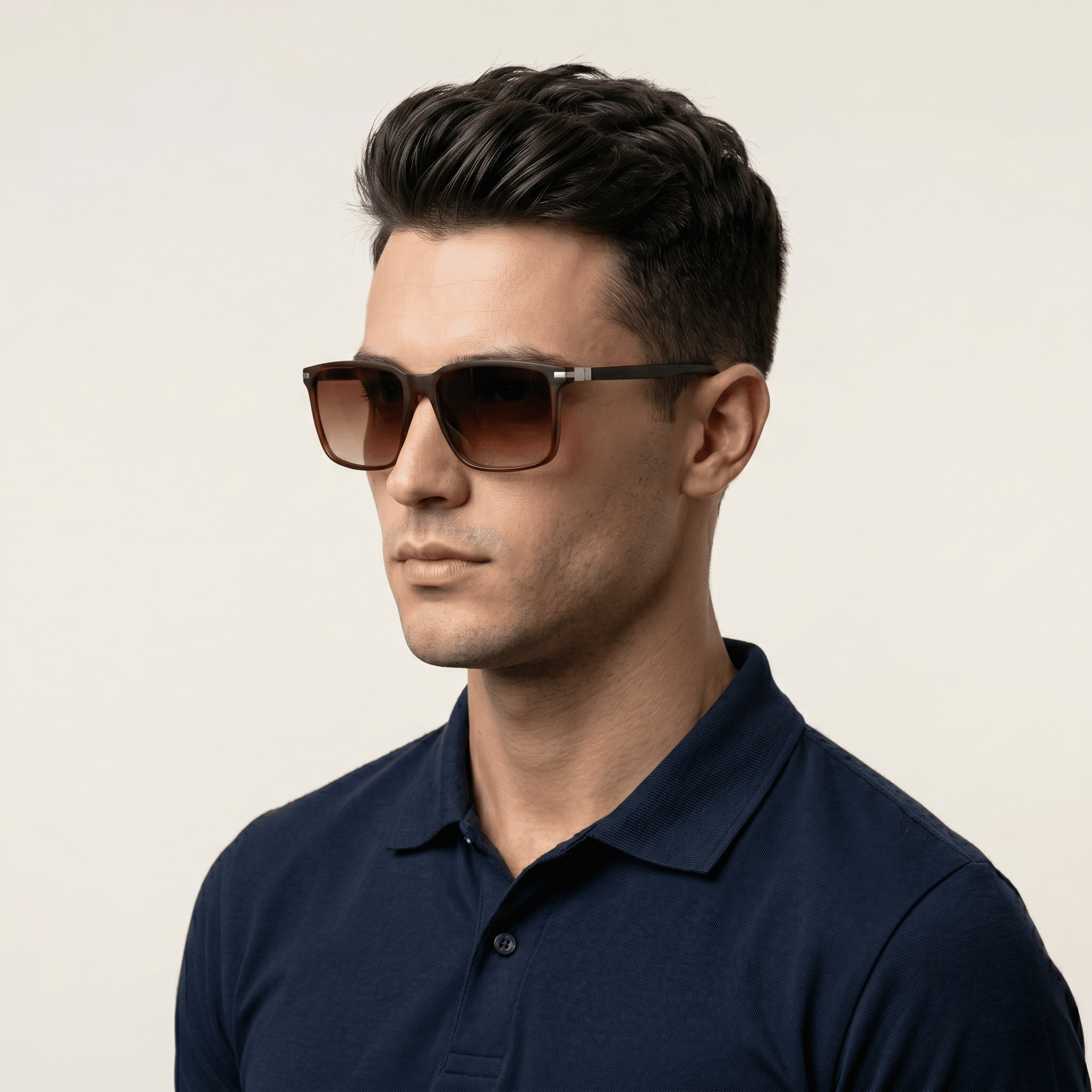 Brown Rectangle Sunglasses for Men