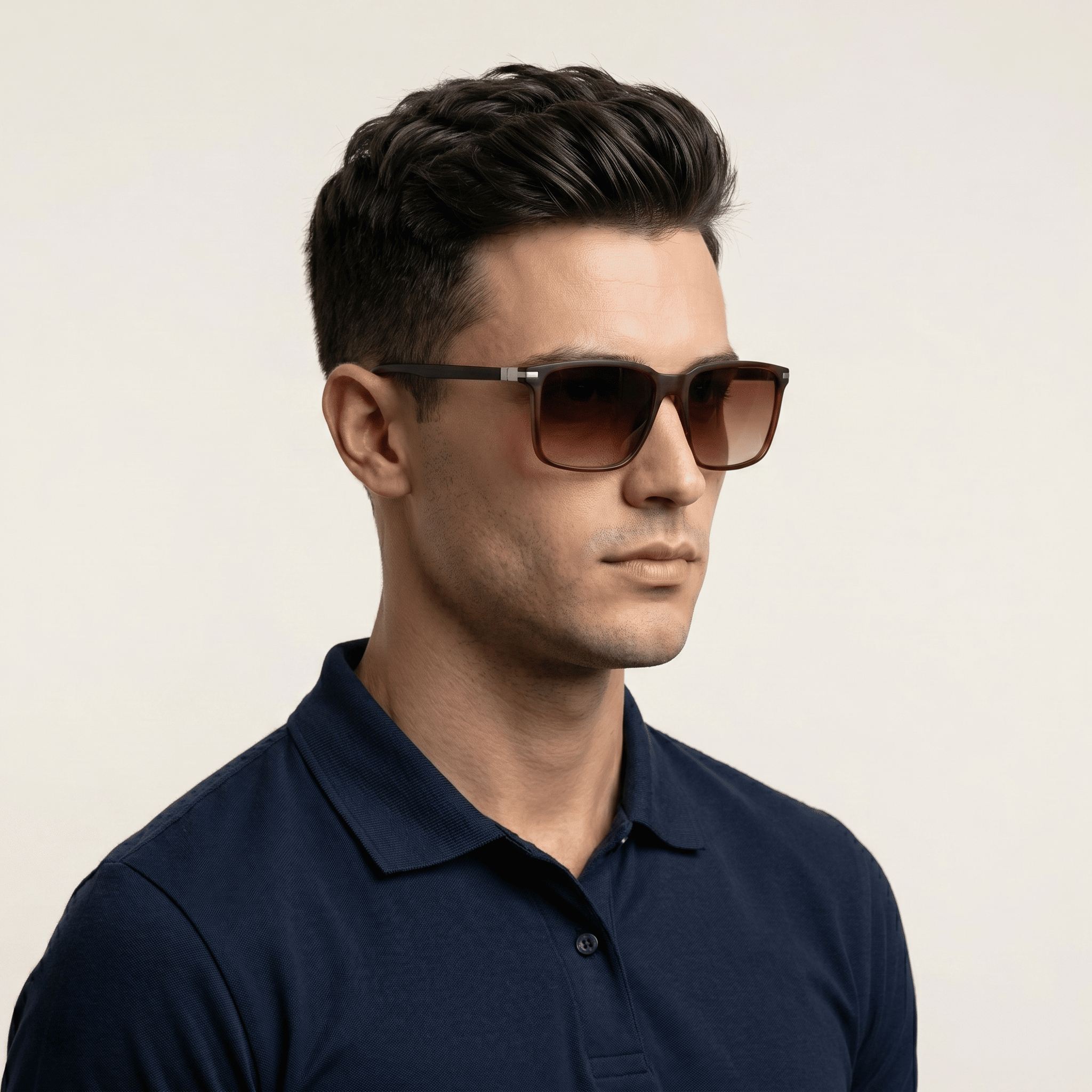 Brown Rectangle Sunglasses for Men