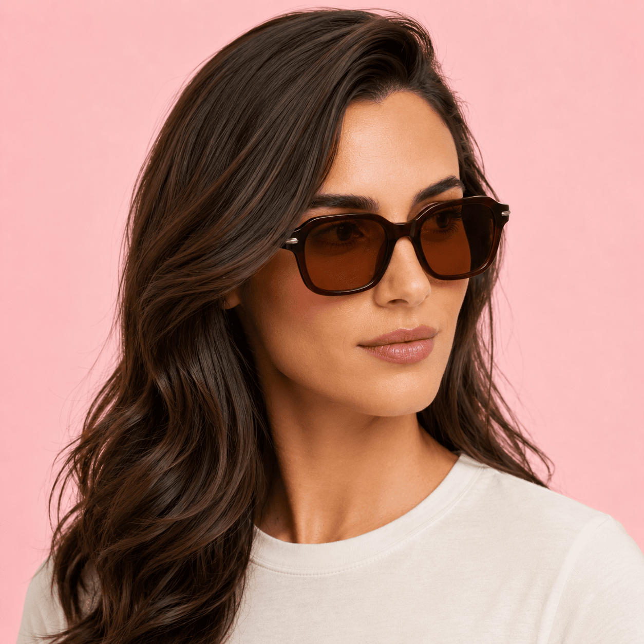 Brown Square Sunglasses for Women