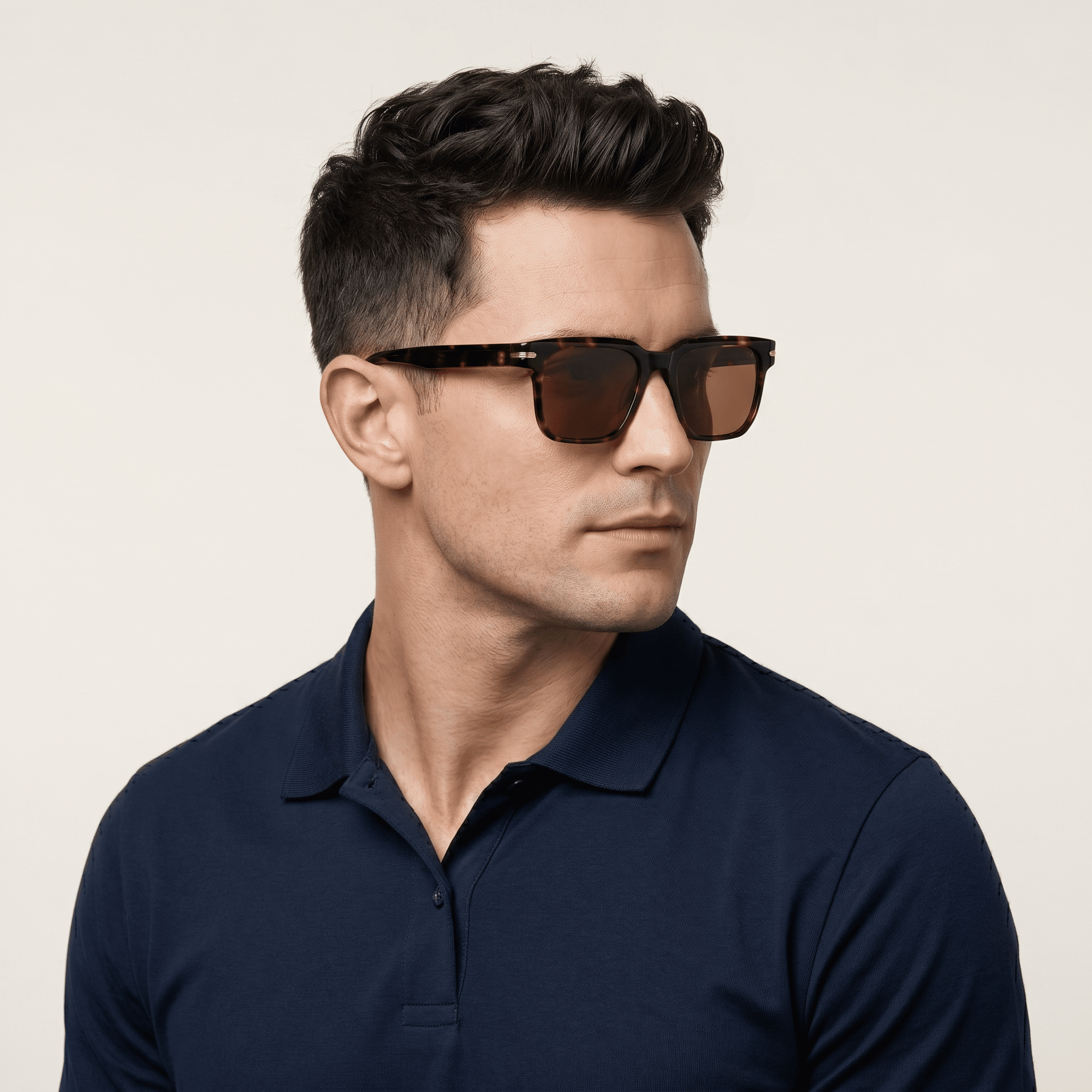 Brown Rectangle Sunglasses for Men