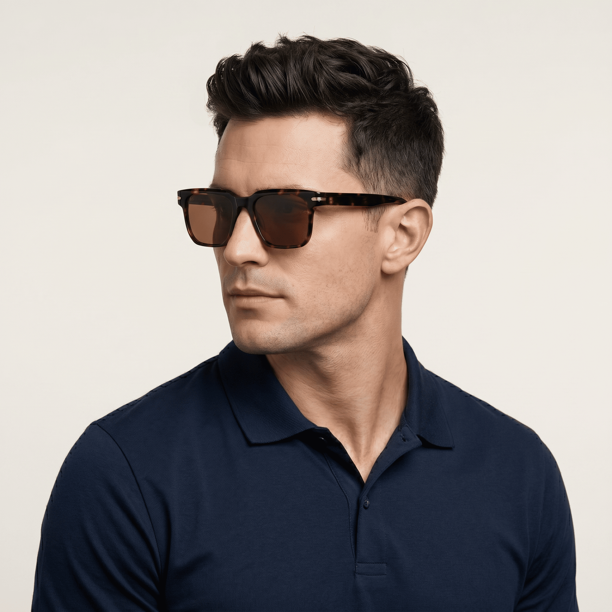 Brown Rectangle Sunglasses for Men